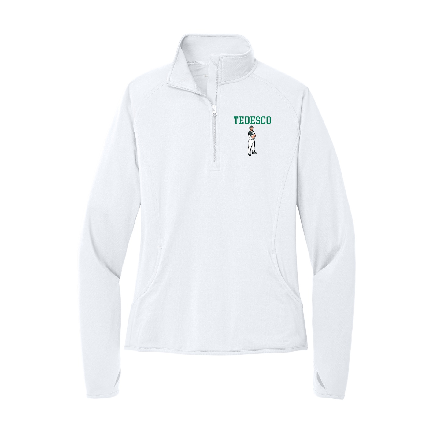 Women's Q-Zip Pullover — Shirsey in White