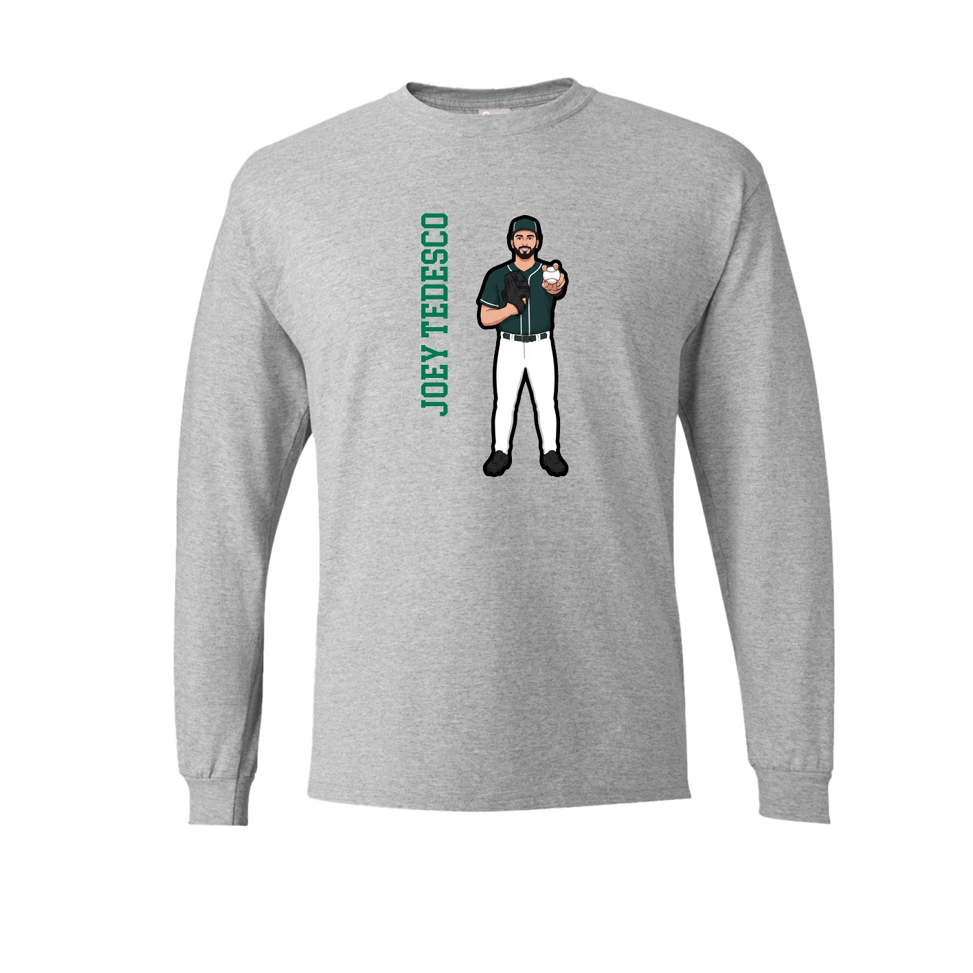 Long Sleeve Tee — Name Vertical in Grey