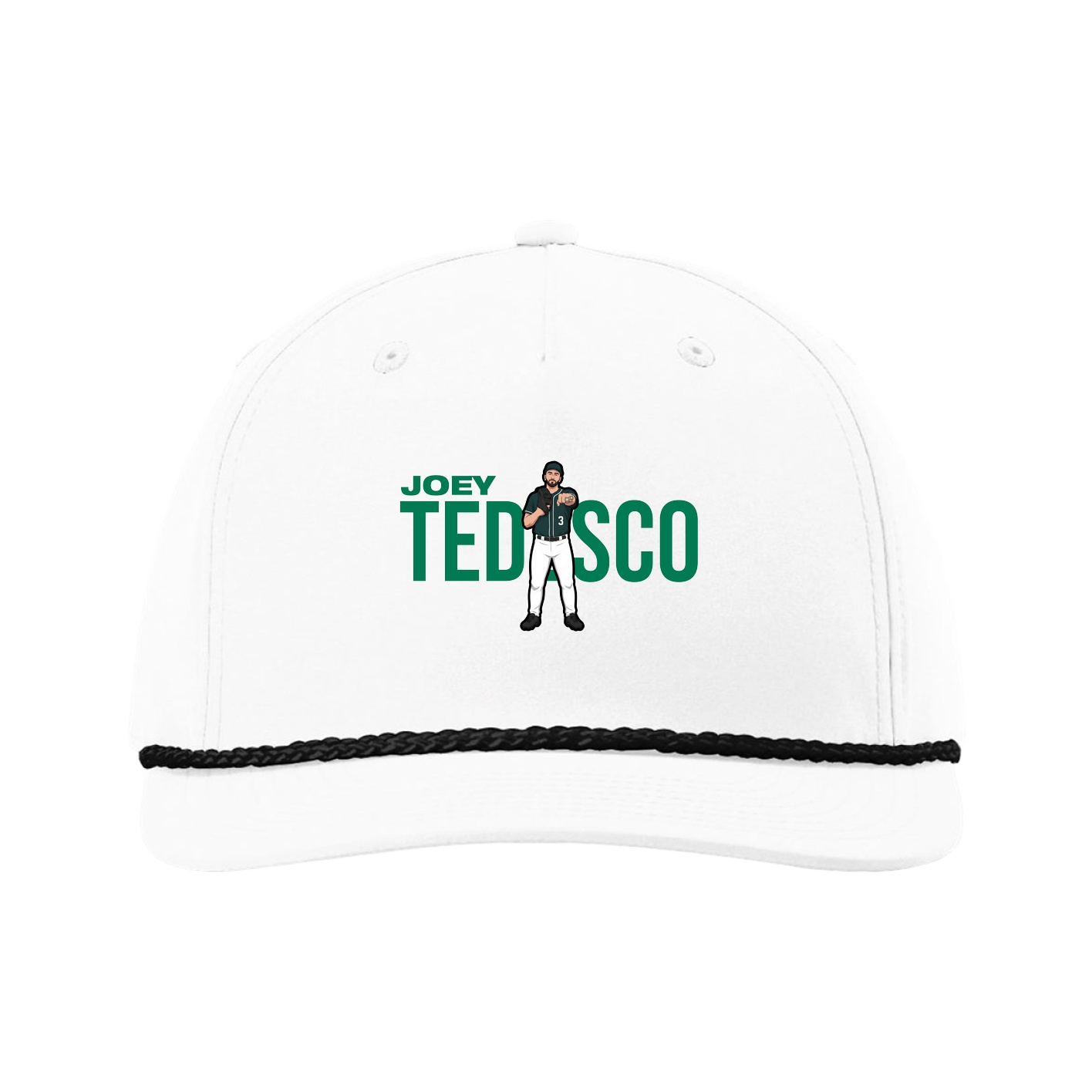 Five-Panel Classic Rope Cap — Player Name in White