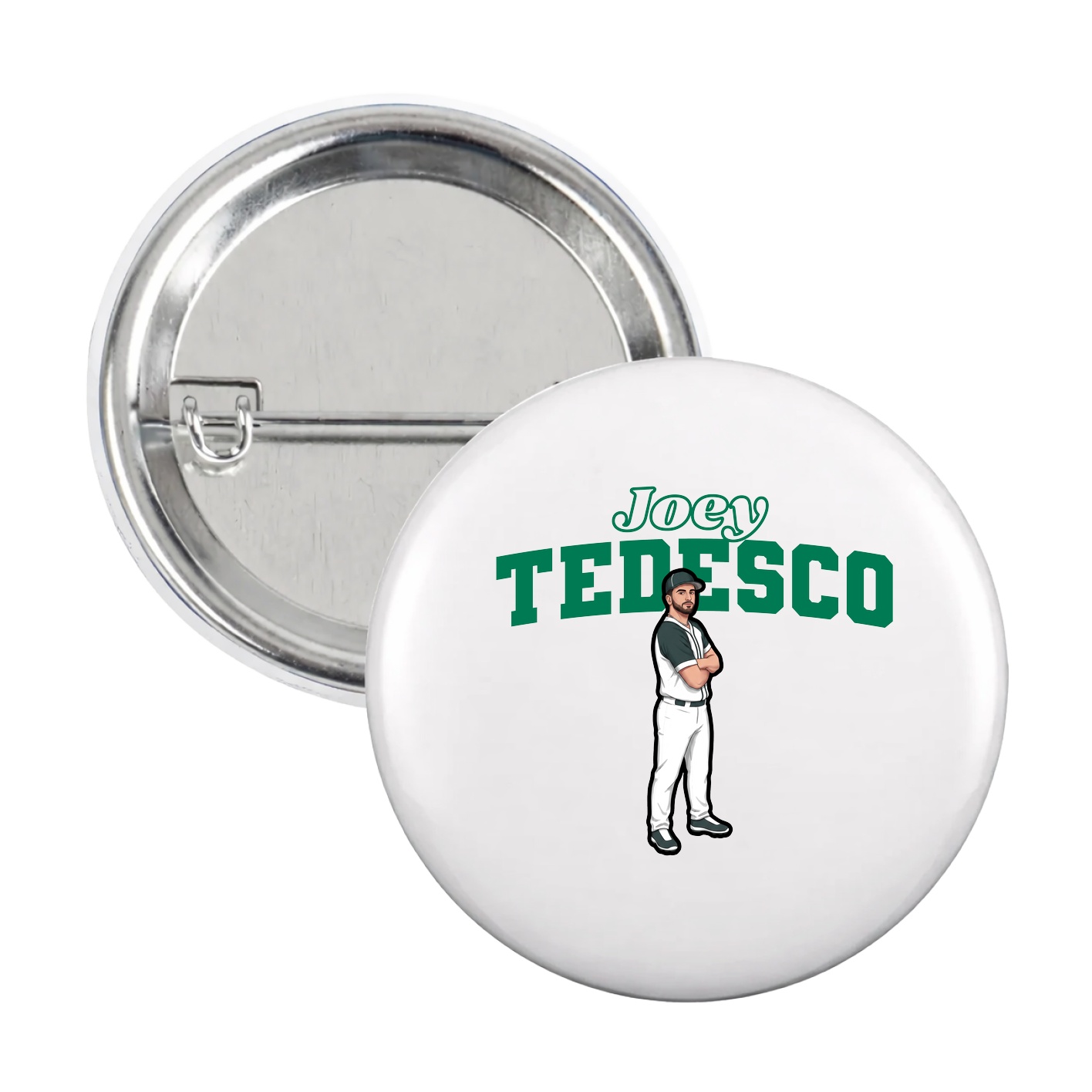 Game Day Button — Name Arch in White