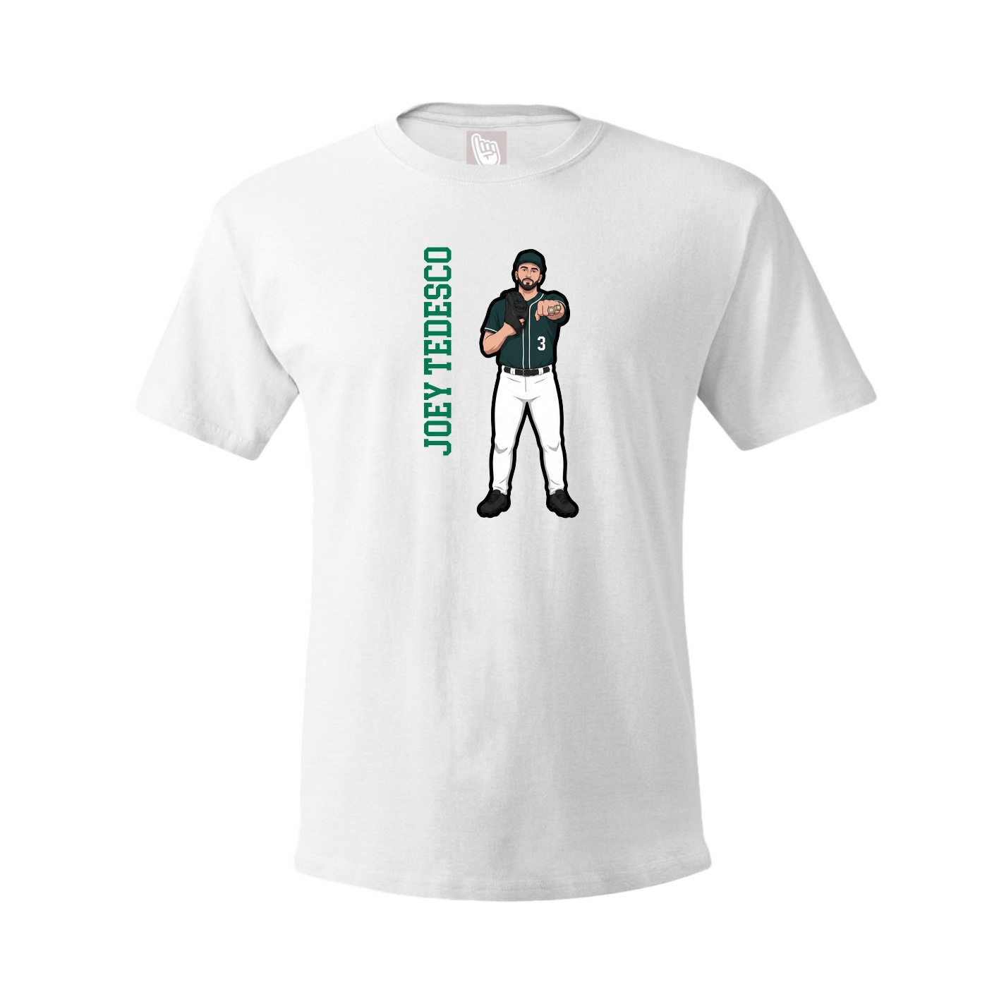 Tee — Name Vertical in White