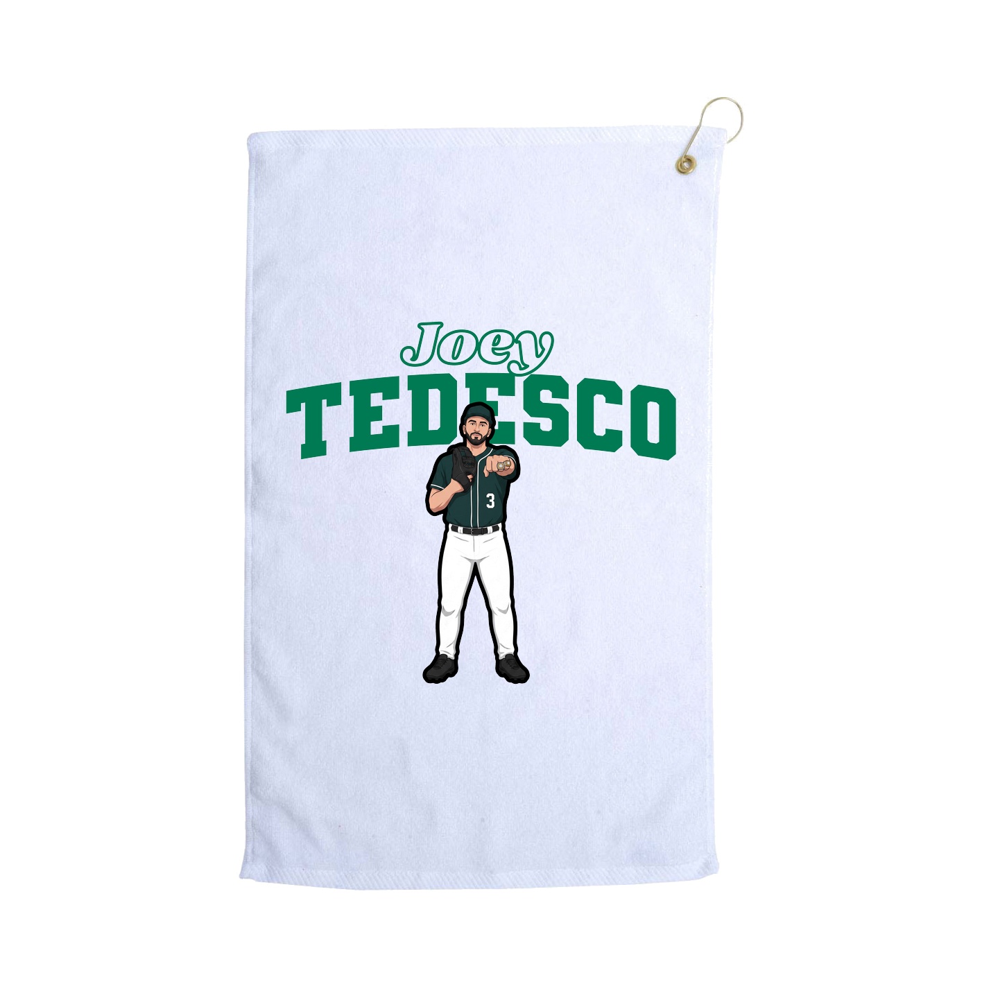 Golf Towel — Name Arch in White
