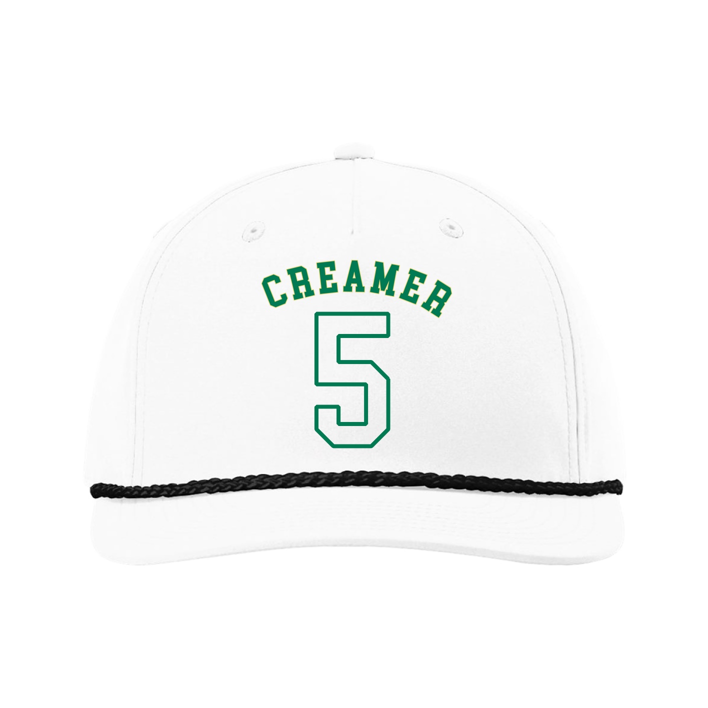 Five-Panel Classic Rope Cap — Shirsey Arch in White