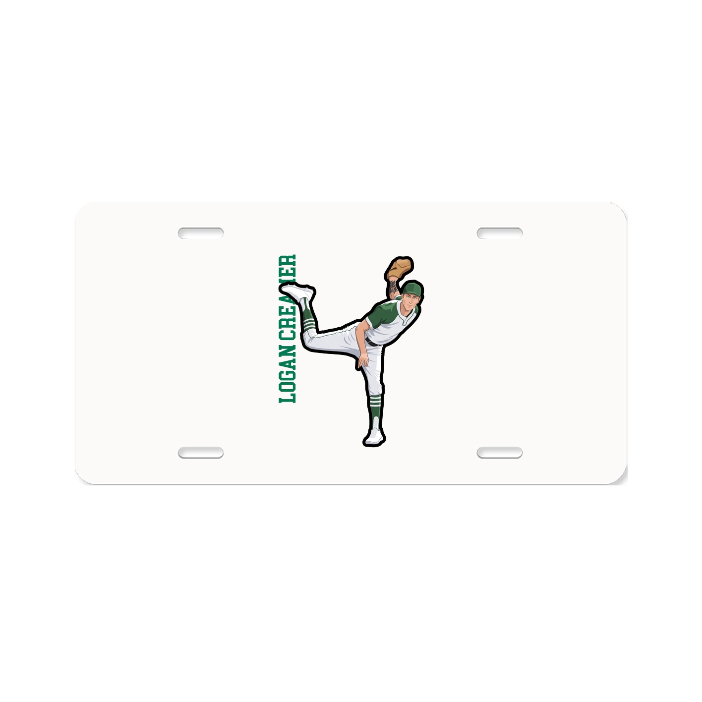 License Plate — Name Vertical in Classic