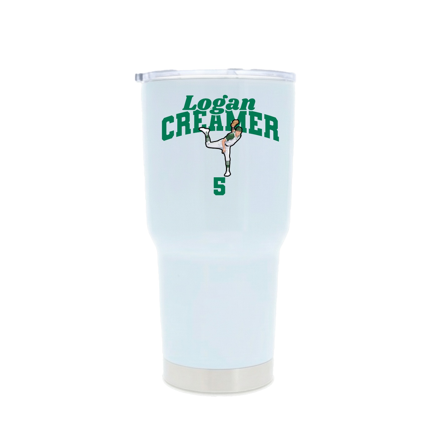 30oz Stainless Steel Tumbler — Signature Arch in White