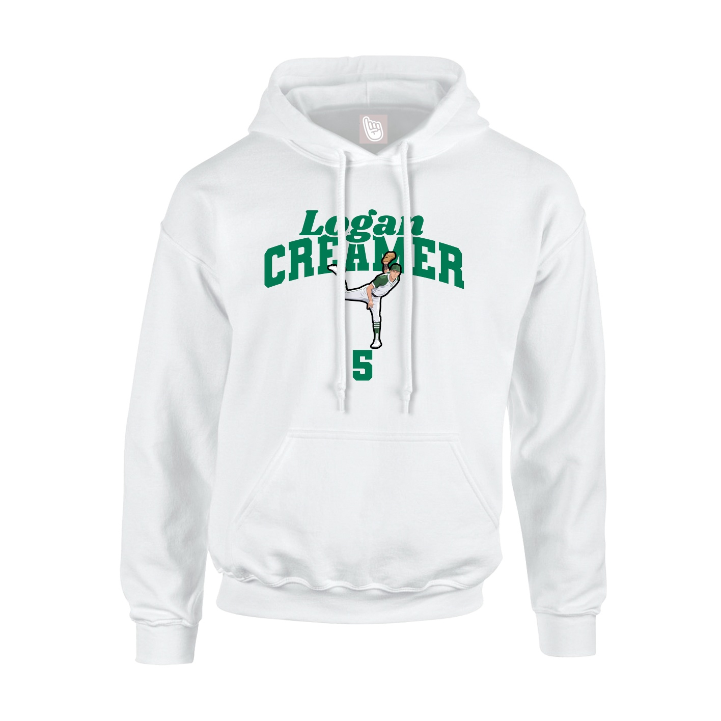 Youth Hoodie — Signature Arch in White