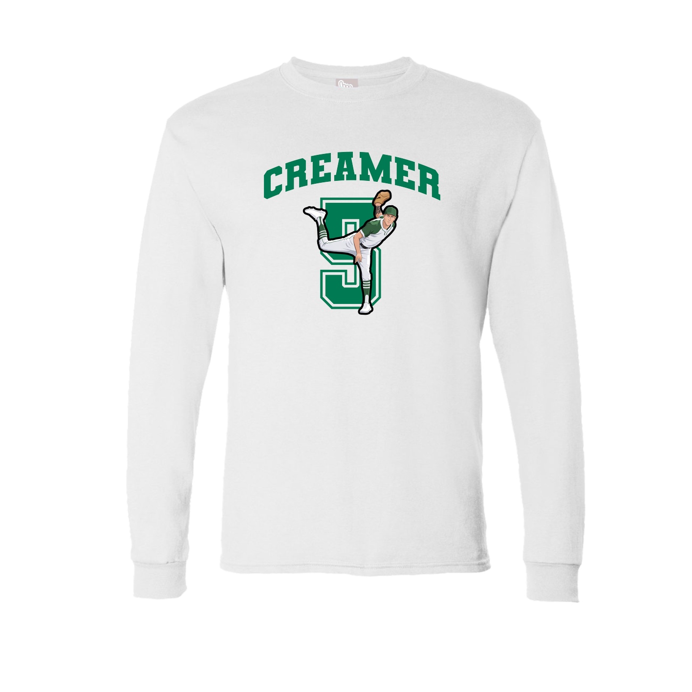 Long Sleeve Tee — Number in White
