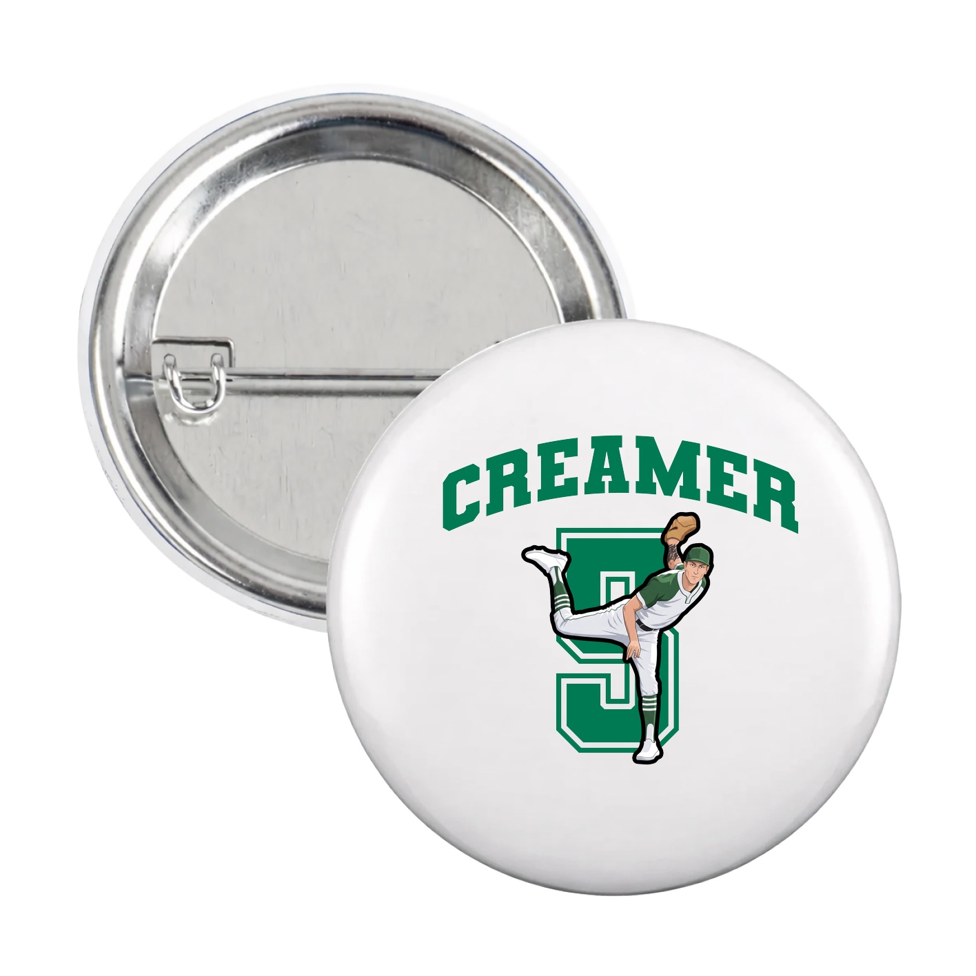Game Day Button — Number in White