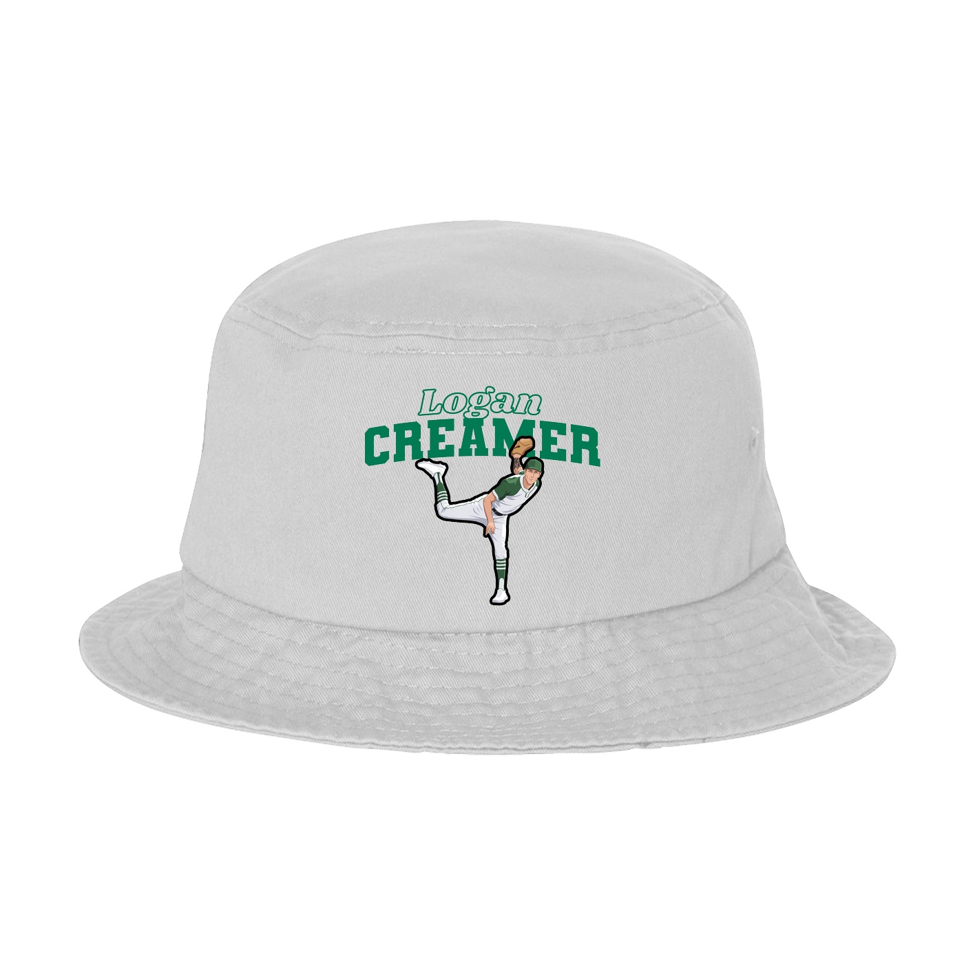 Bucket Cap — Name Arch in White