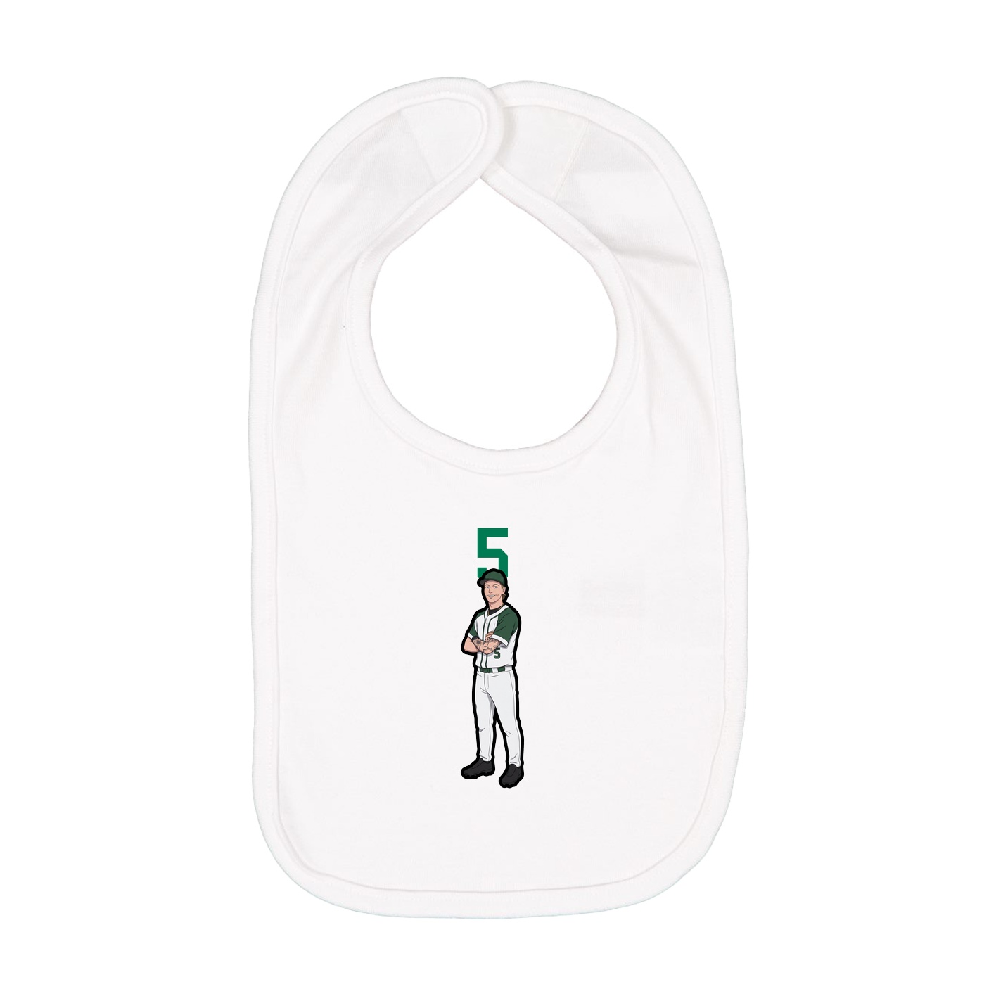 Infant Bib — Number Top in White