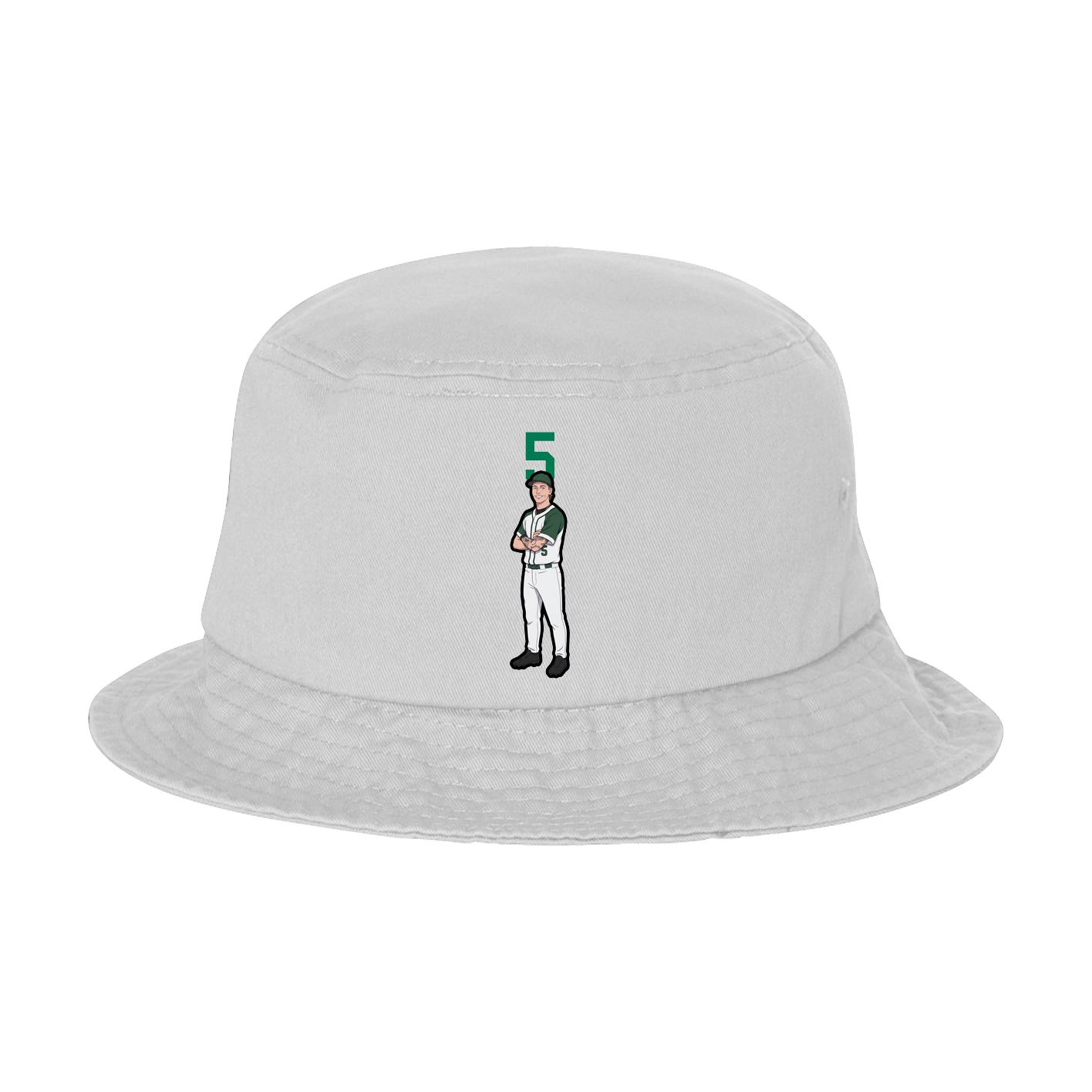 Bucket Cap — Number Top in White