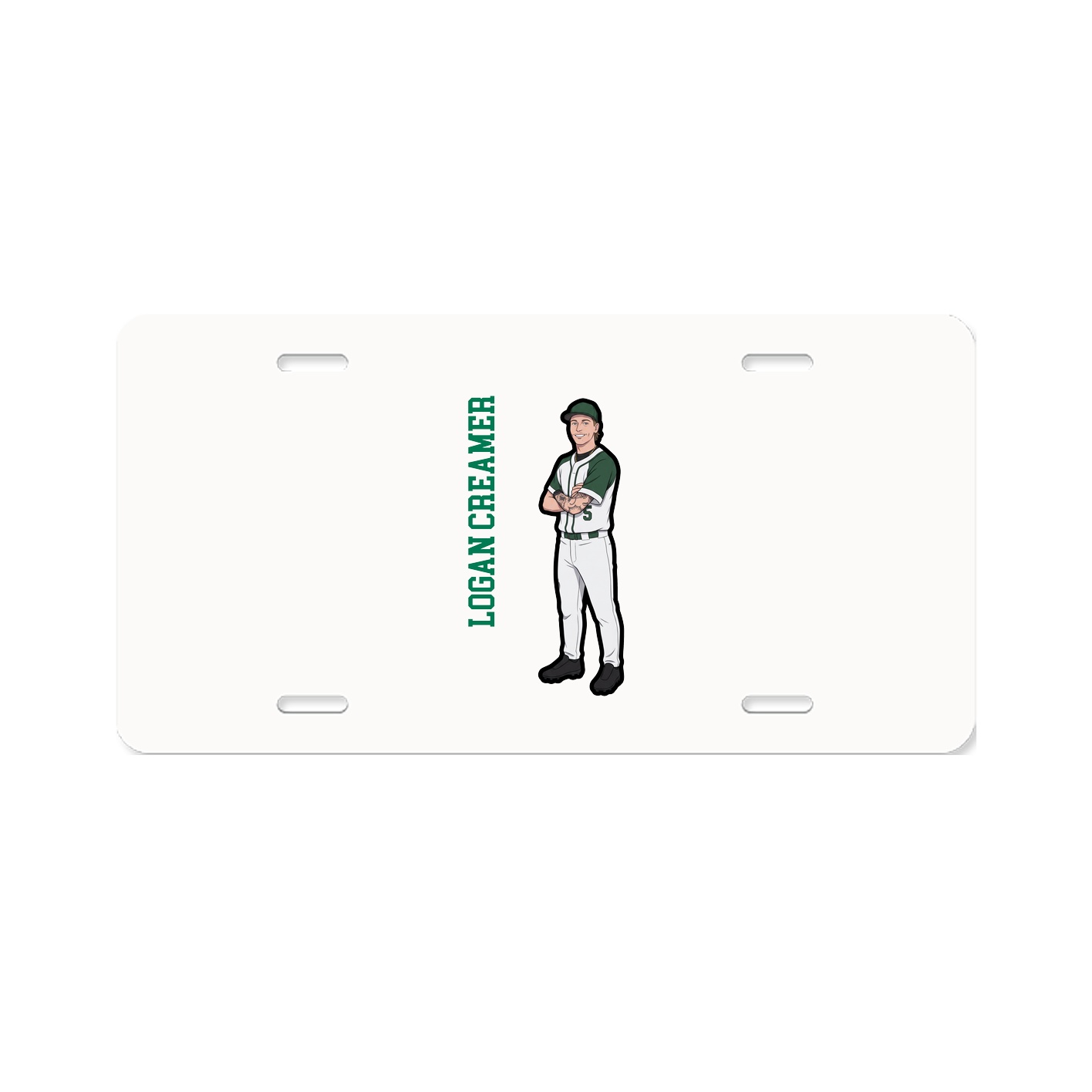 License Plate — Name Vertical in Classic