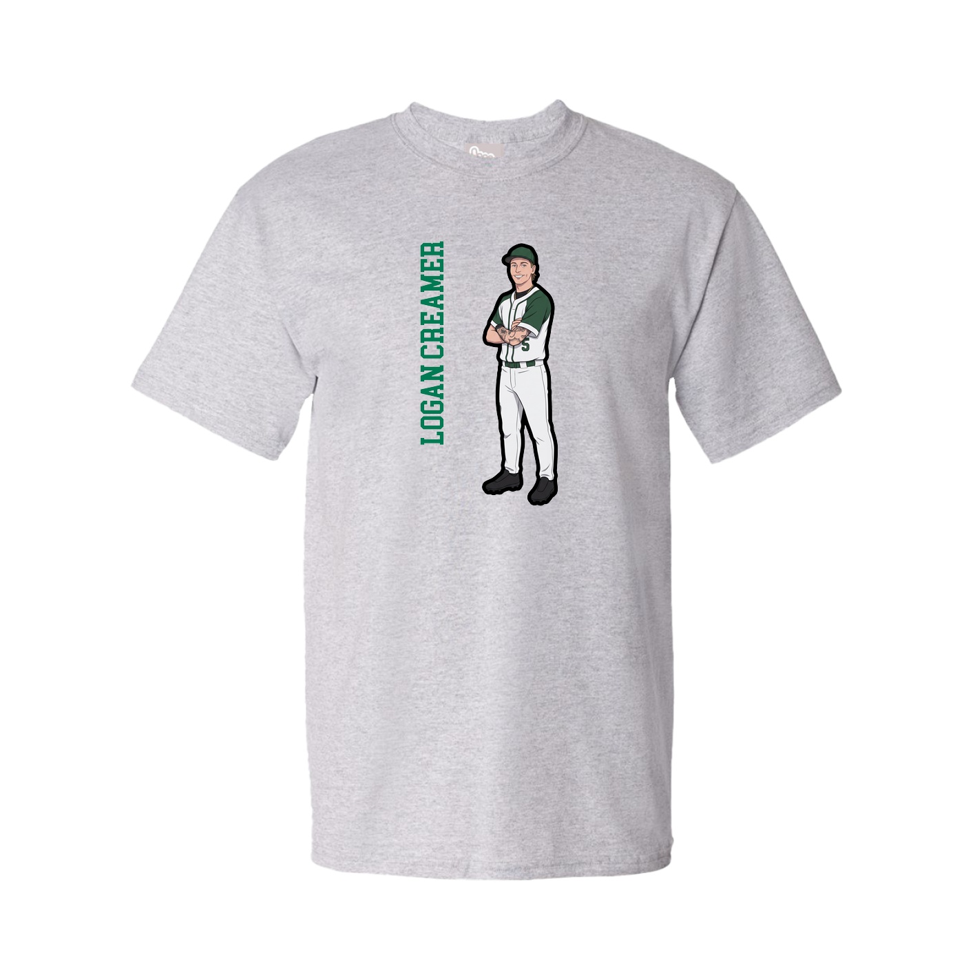 Tee — Name Vertical in Grey