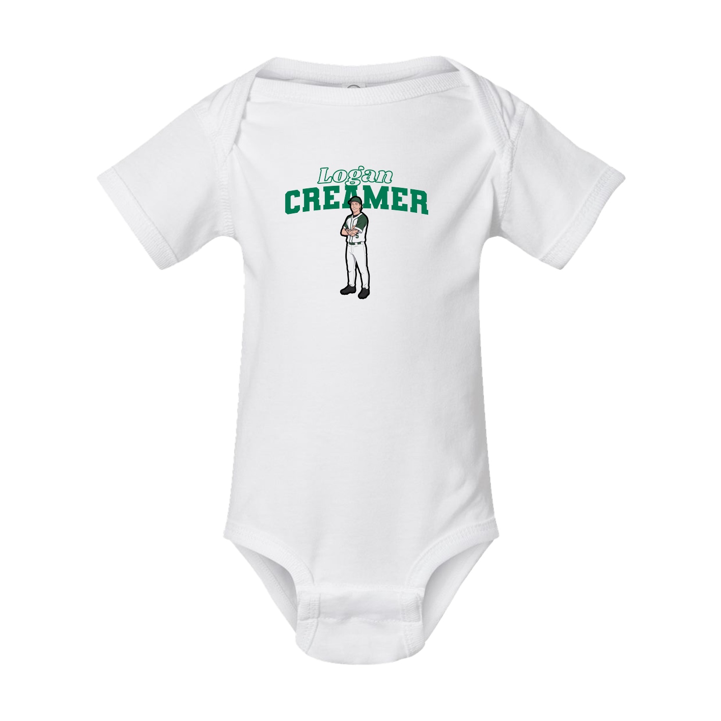 Baby Onesie — Name Arch in White