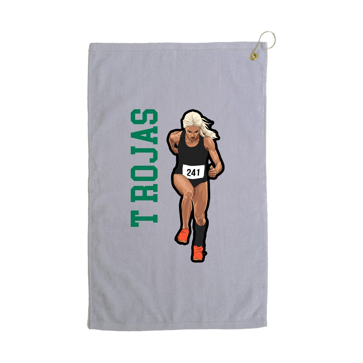 Golf Towel — Name Vertical in Grey