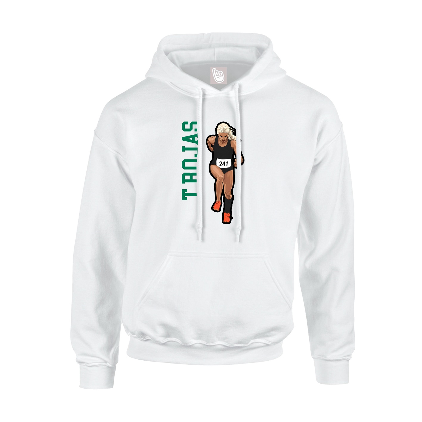 Hoodie — Name Vertical in White