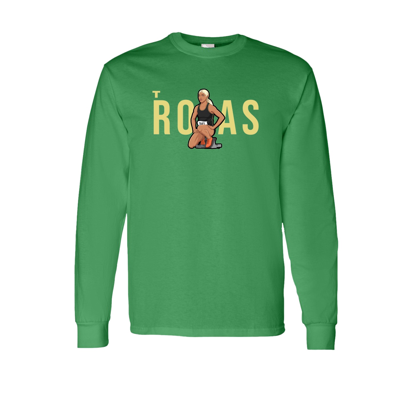 Long Sleeve Tee — Player Name in Green