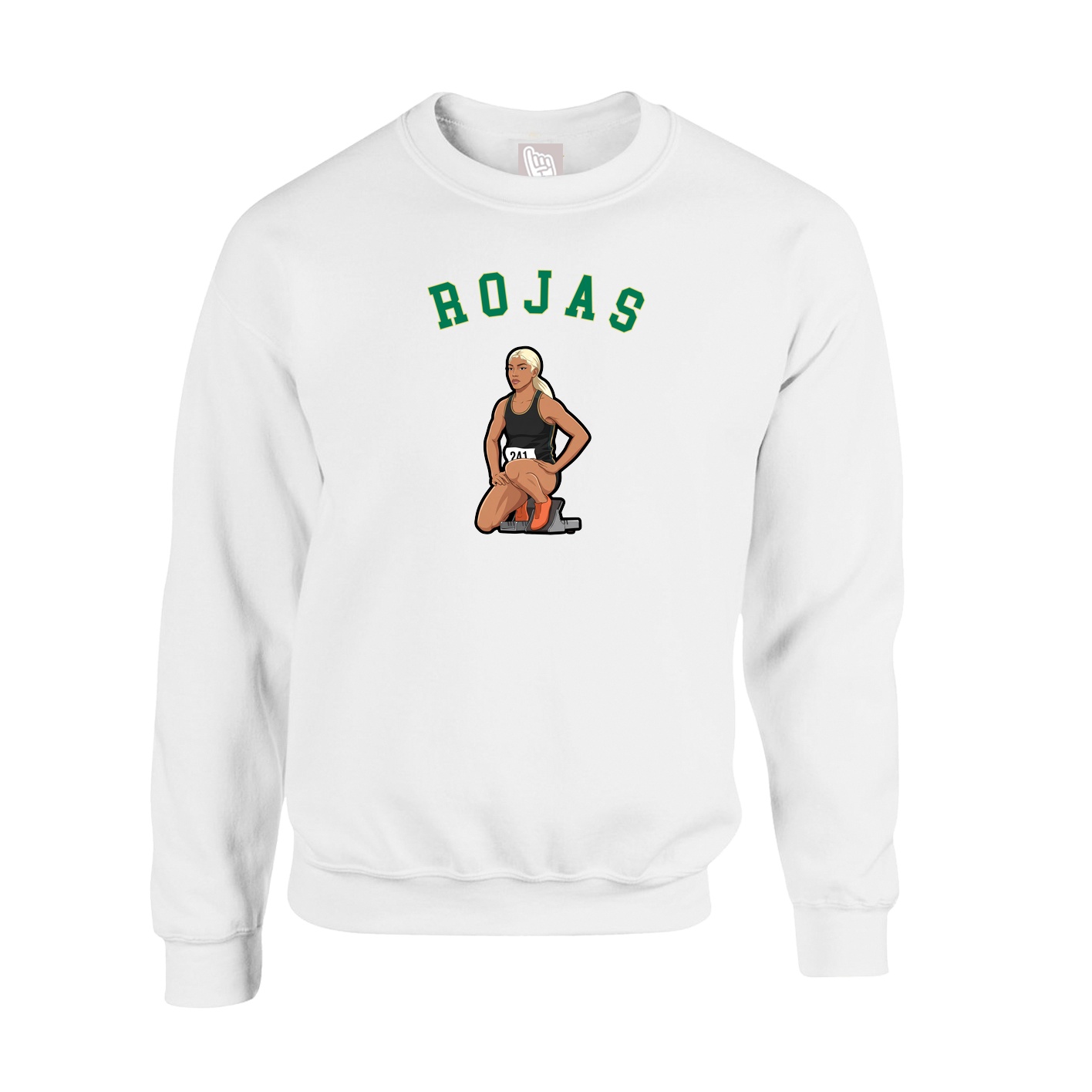 Fleece Crew — Shirsey Arch in White