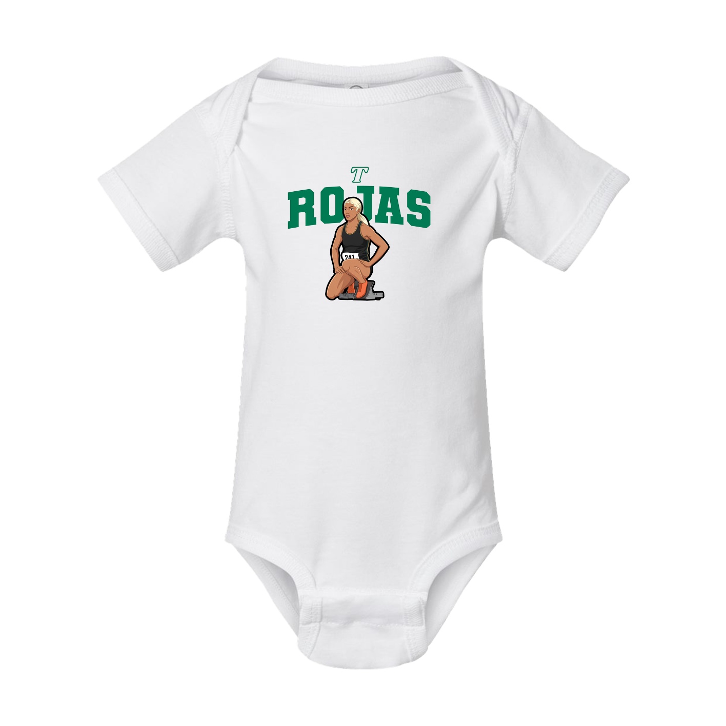 Baby Onesie — Name Arch in White