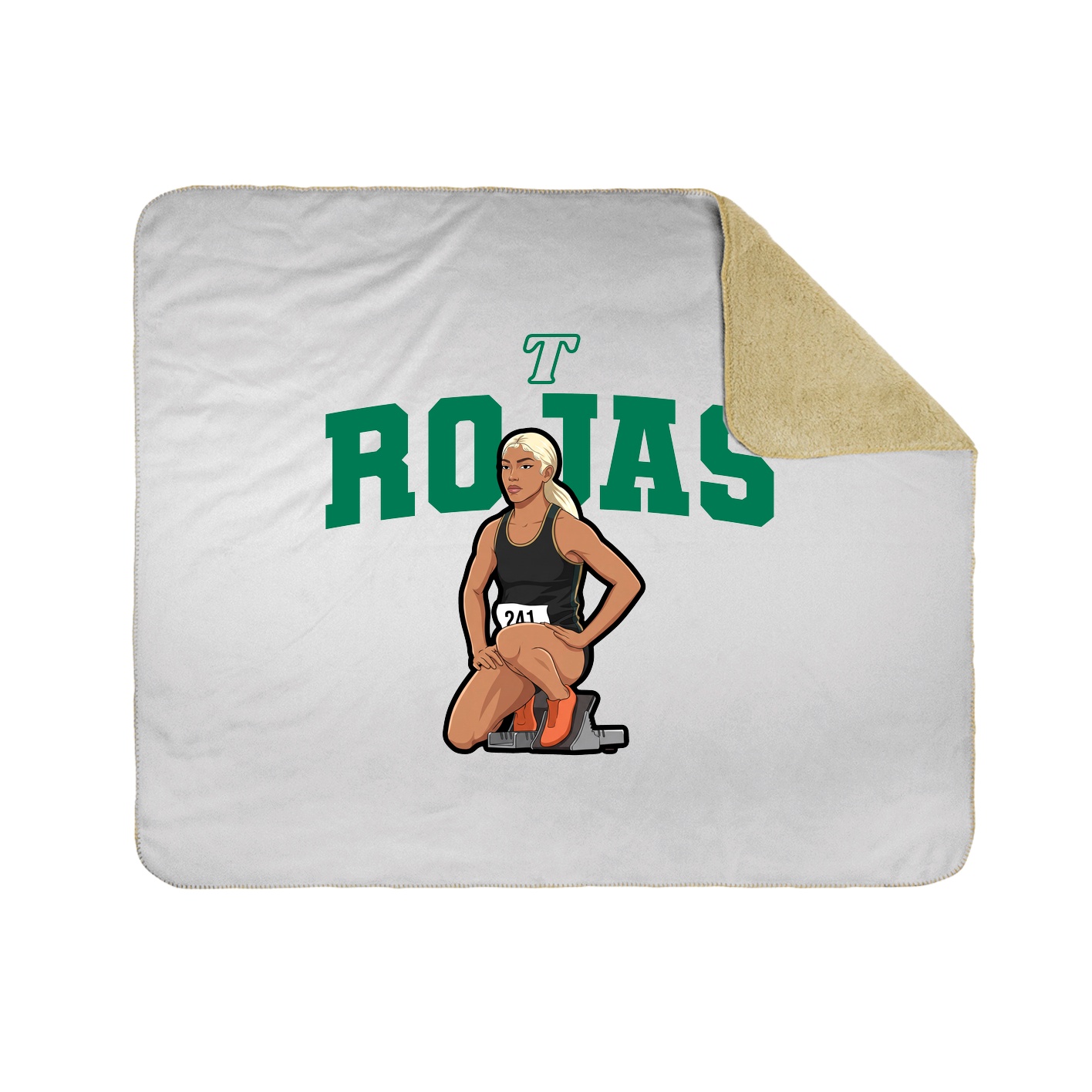 Throw Blanket — Name Arch in White