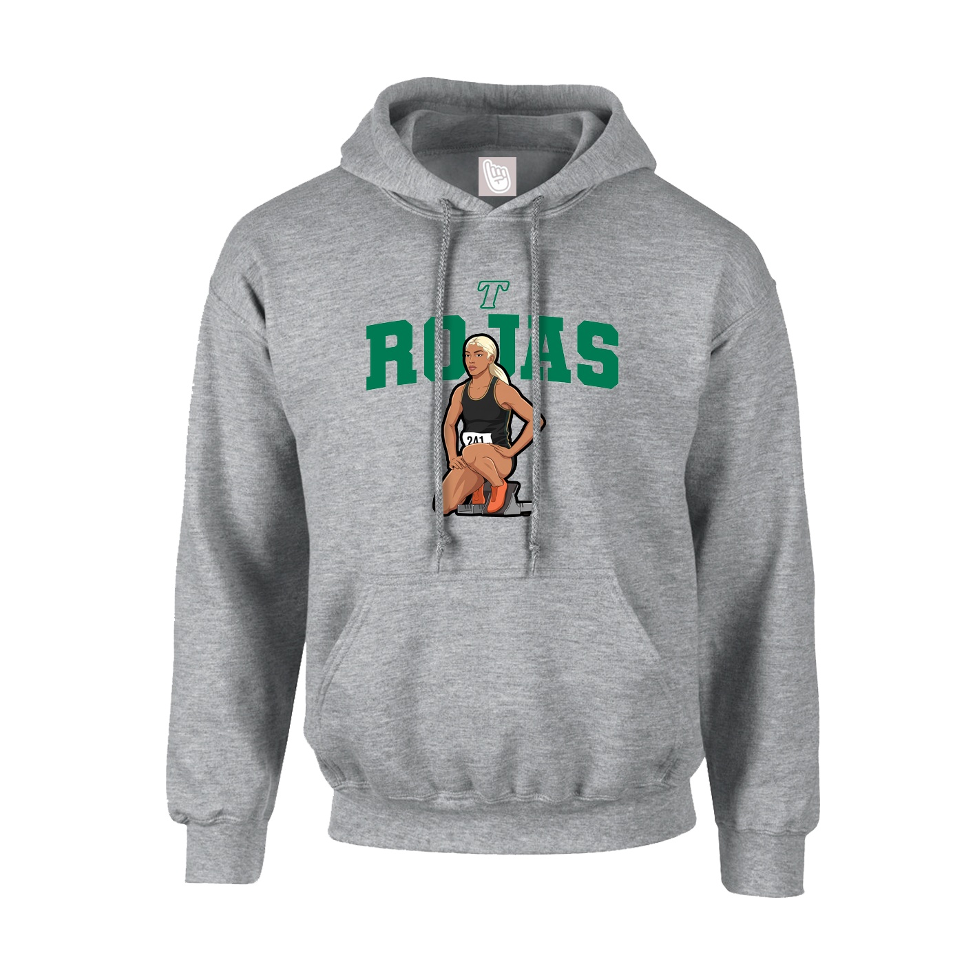 Hoodie — Name Arch in Grey