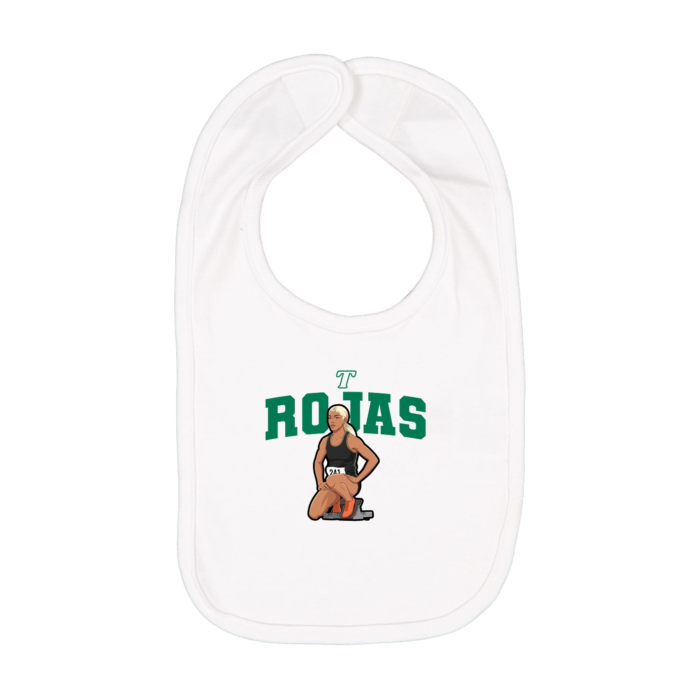 Infant Bib — Name Arch in White