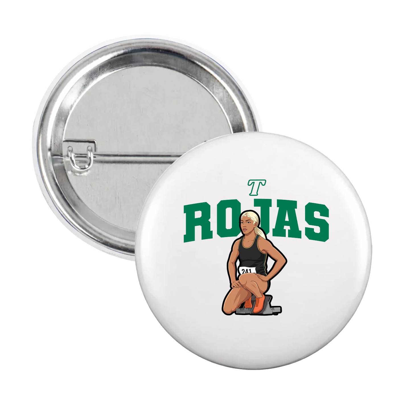 Game Day Button — Name Arch in White