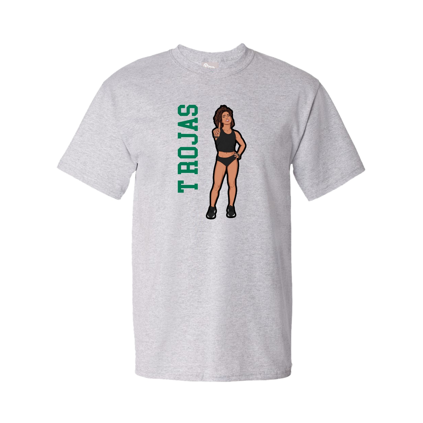 Tee — Name Vertical in Grey