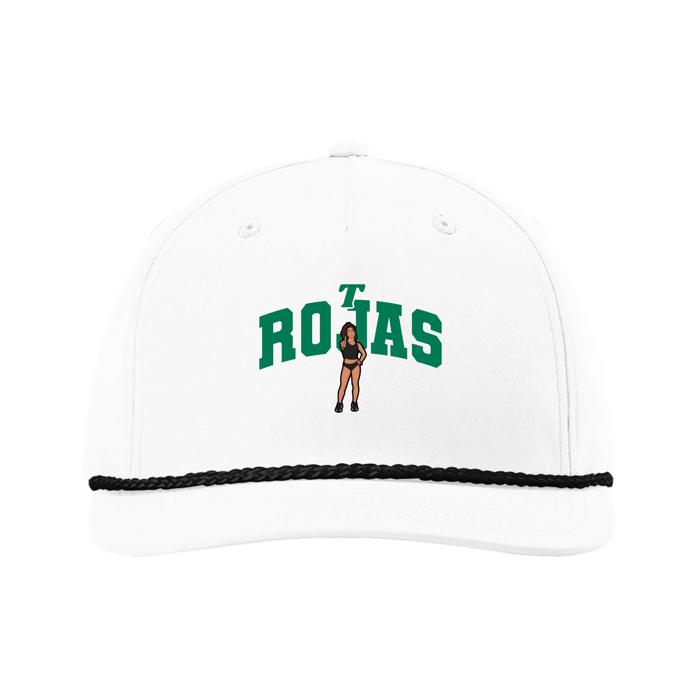 Five-Panel Classic Rope Cap — Signature Arch in White