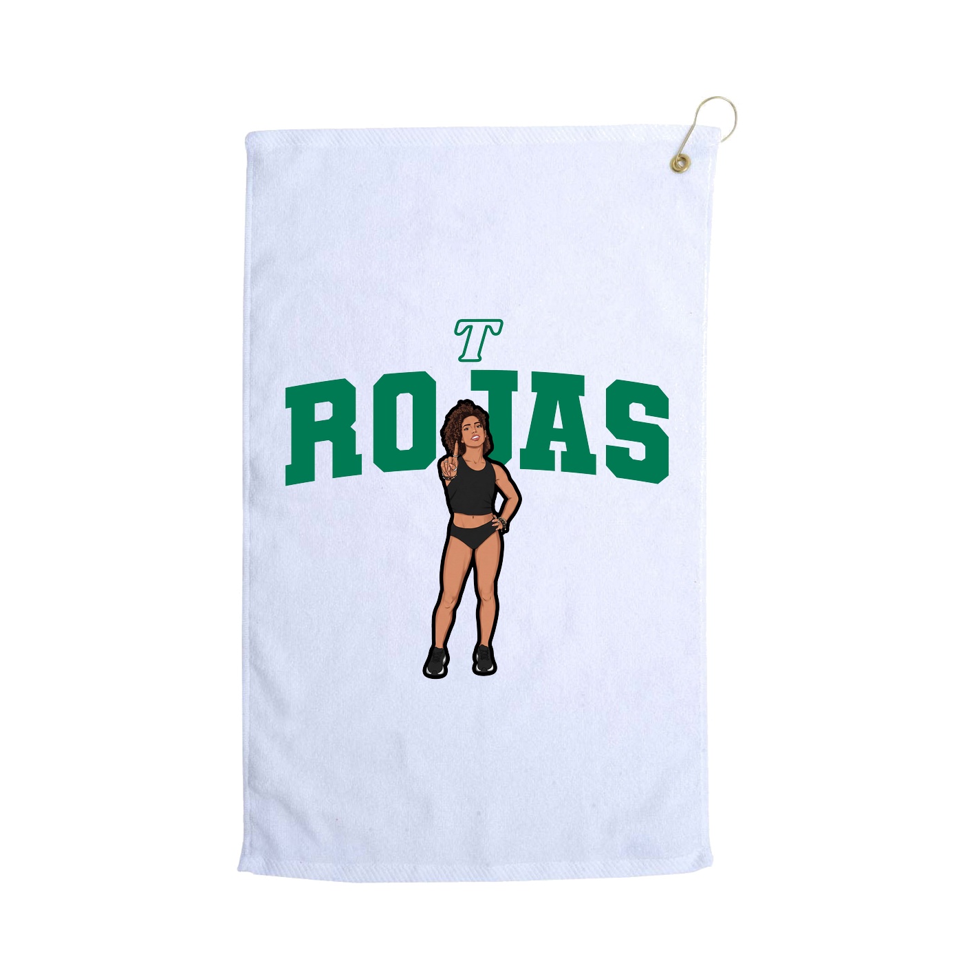 Golf Towel — Name Arch in White