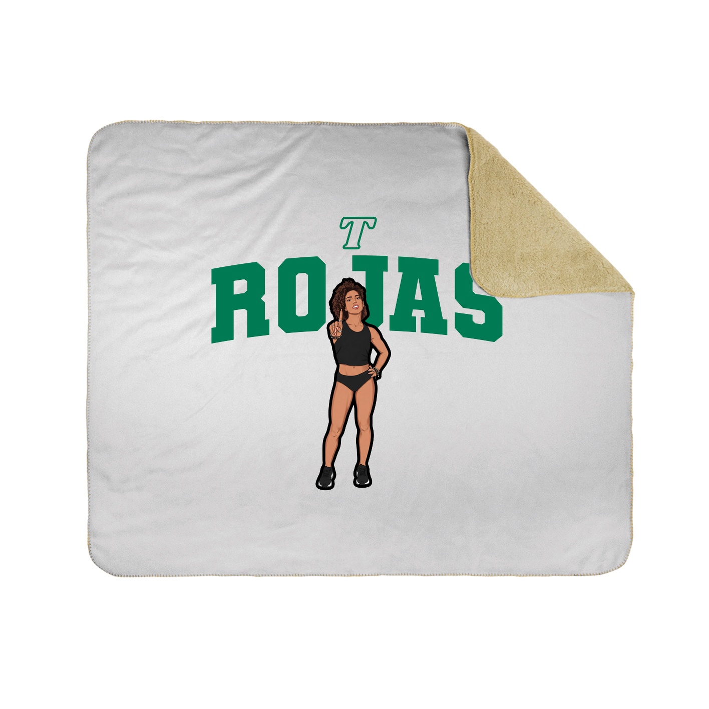 Throw Blanket — Name Arch in White
