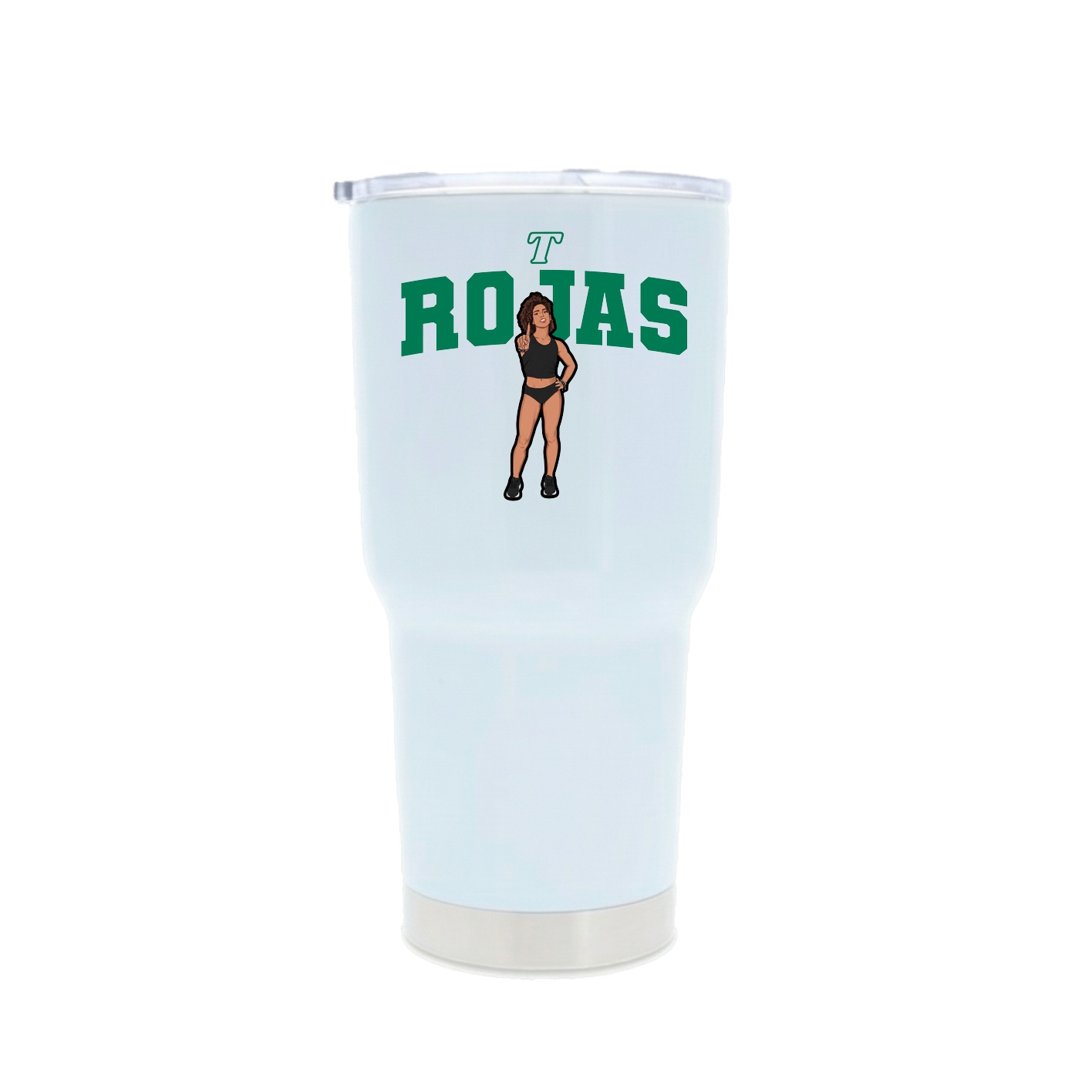 30oz Stainless Steel Tumbler — Name Arch in White