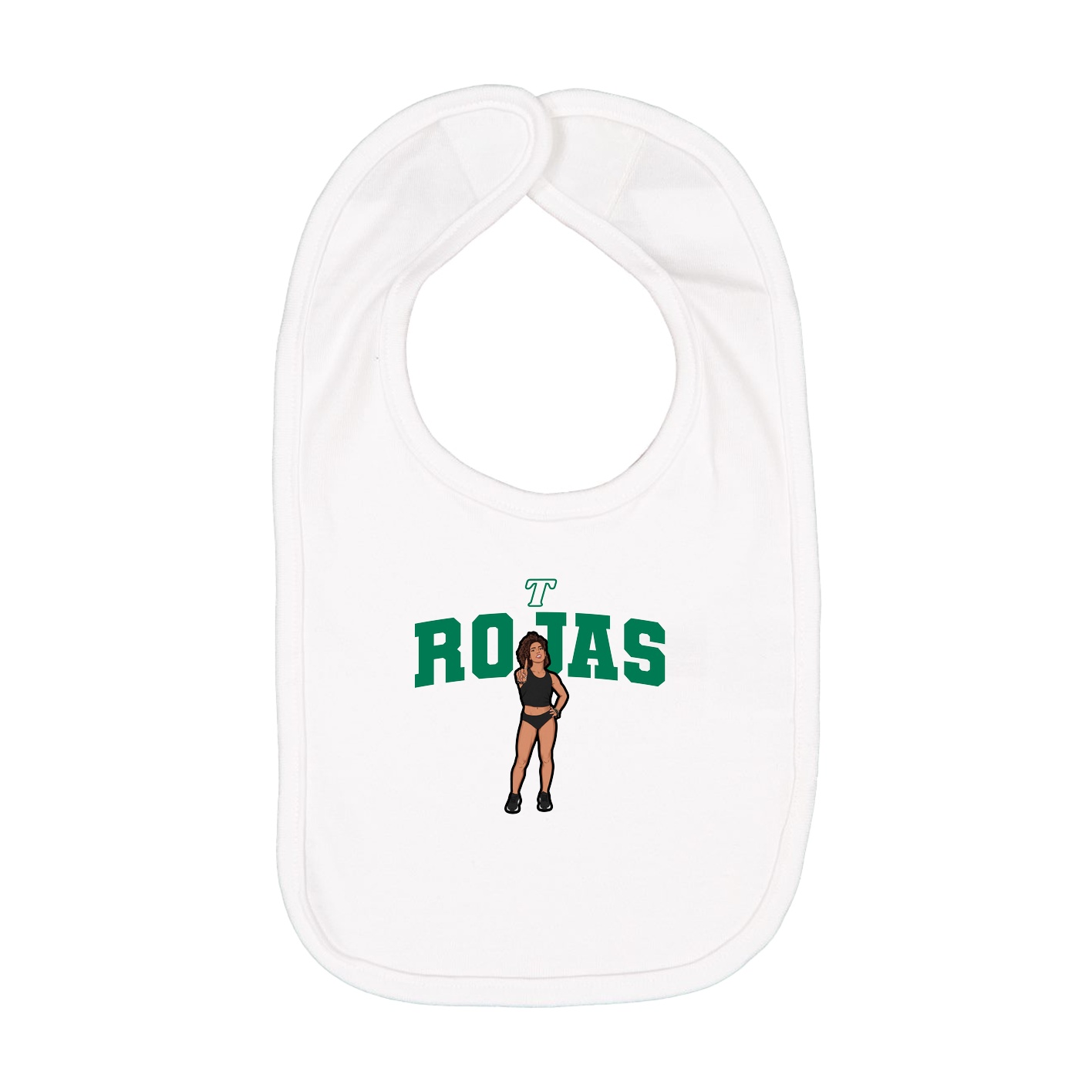 Infant Bib — Name Arch in White