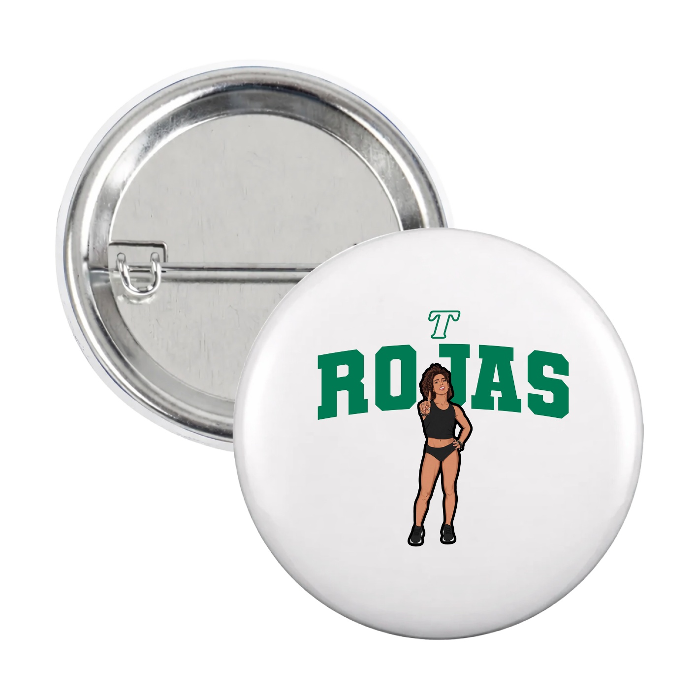 Game Day Button — Name Arch in White