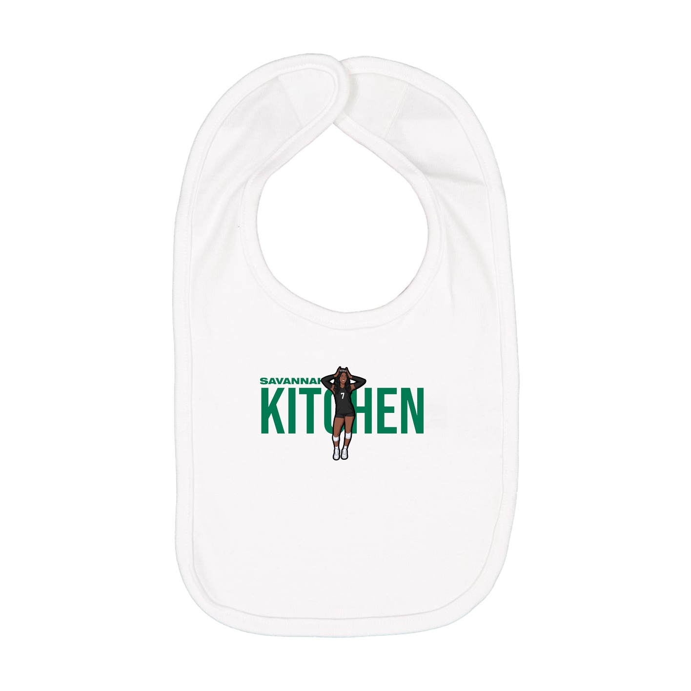 Infant Bib — Player Name in White