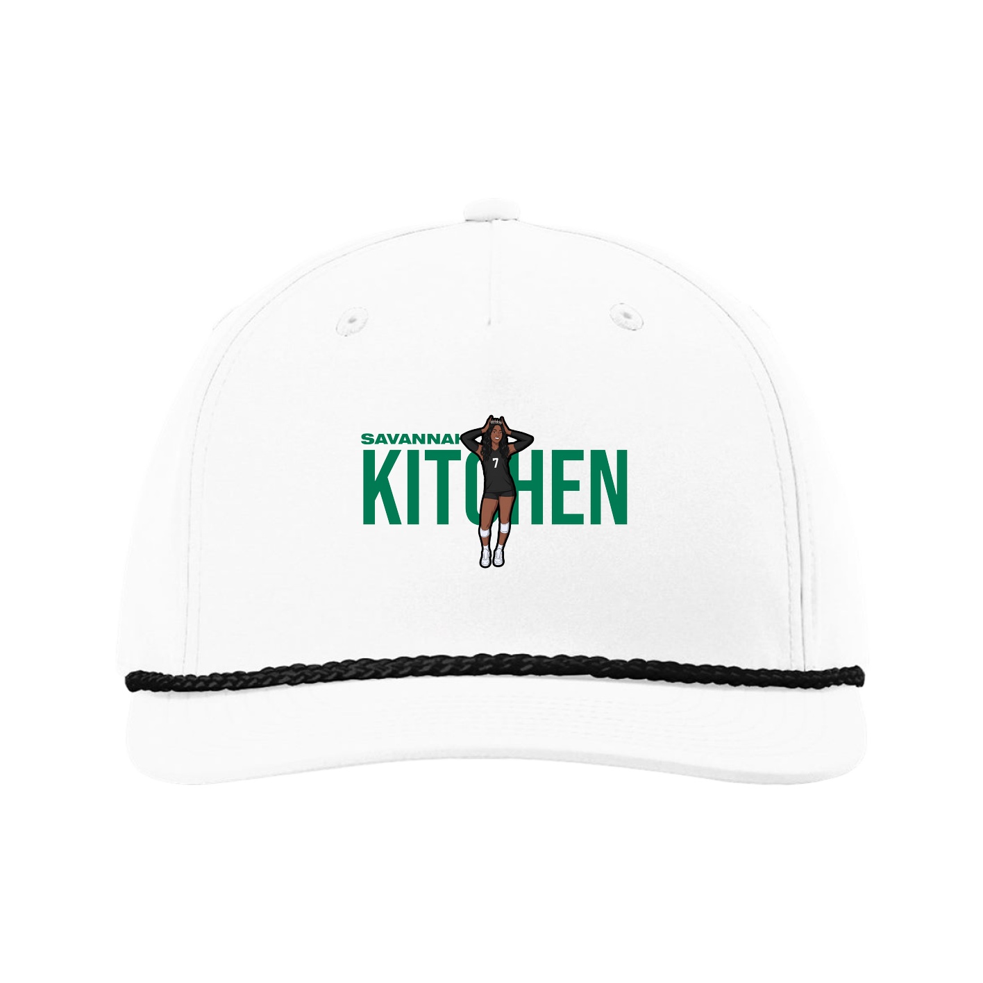 Five-Panel Classic Rope Cap — Player Name in White