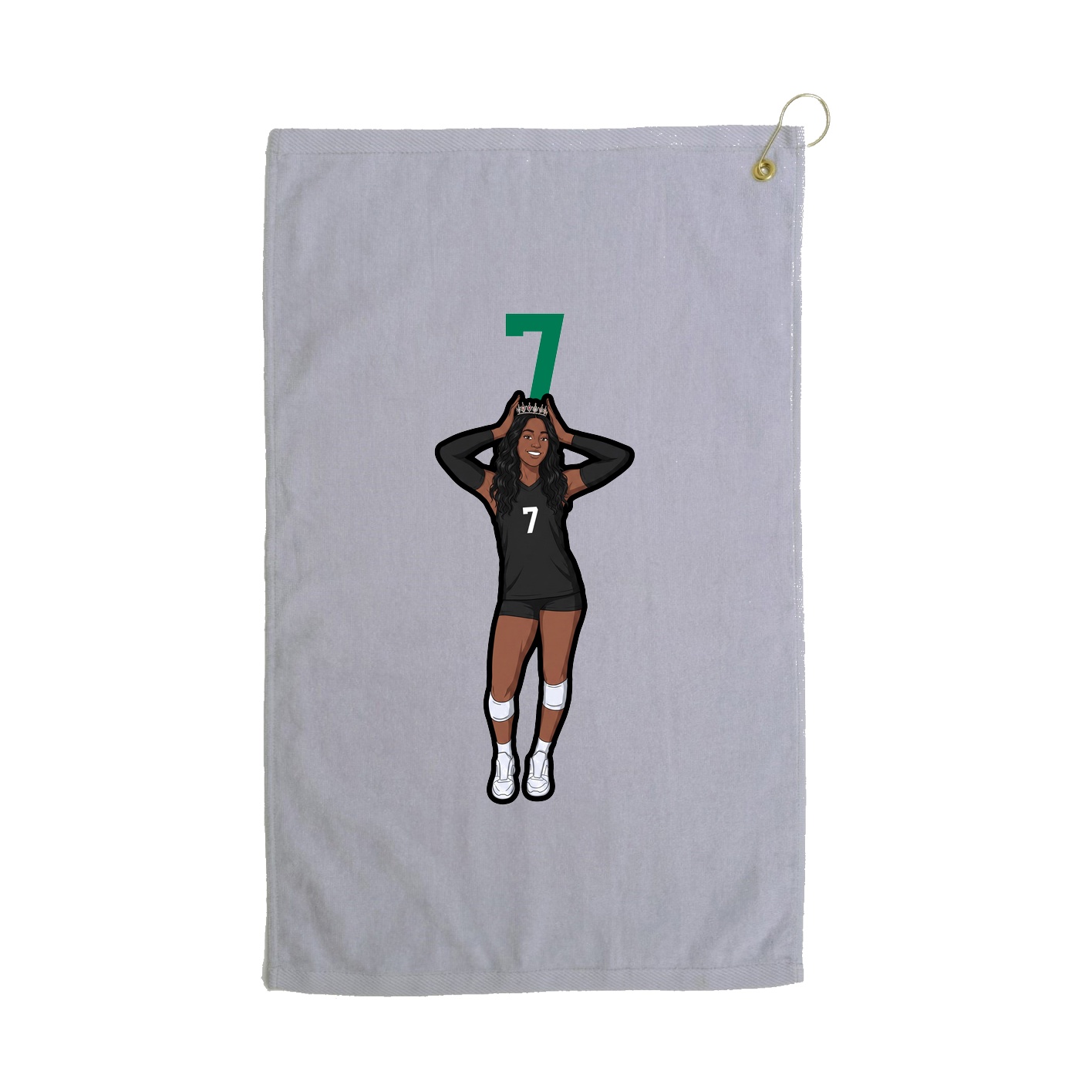 Golf Towel — Number Top in Grey
