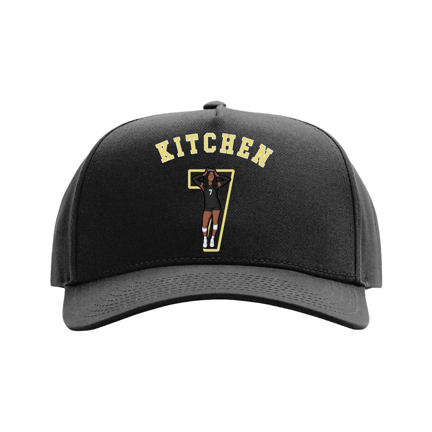 Full Fabric Five-Panel Champ Cap — Shirsey Arch in Black