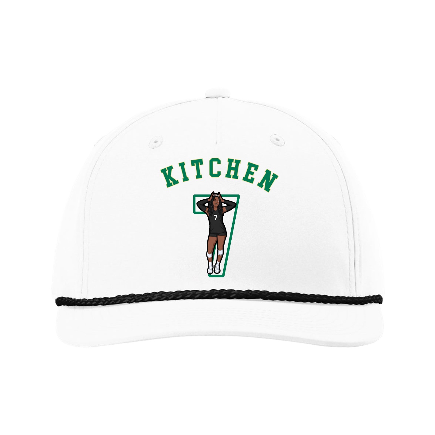 Five-Panel Classic Rope Cap — Shirsey Arch in White