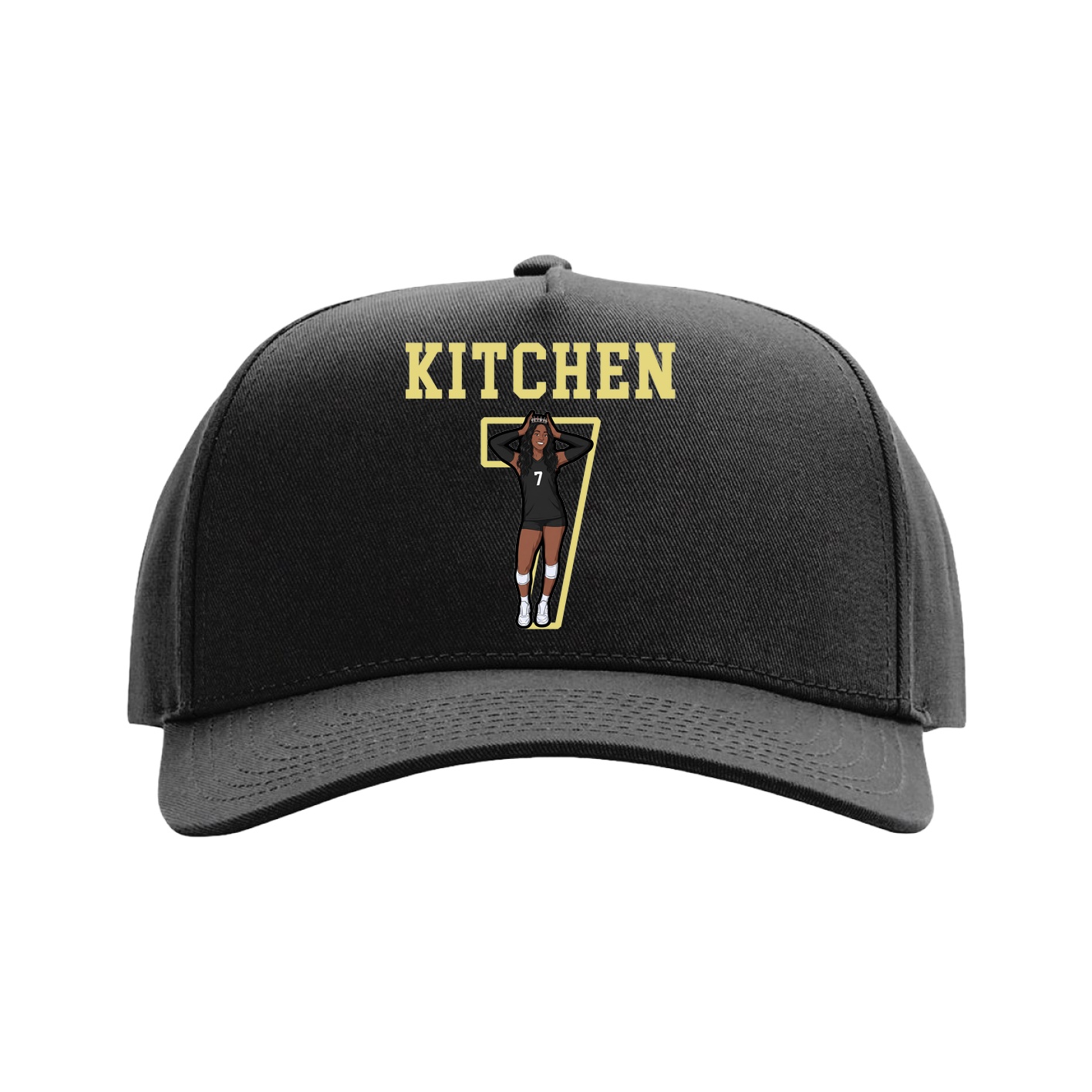 Full Fabric Five-Panel Champ Cap — Shirsey in Black