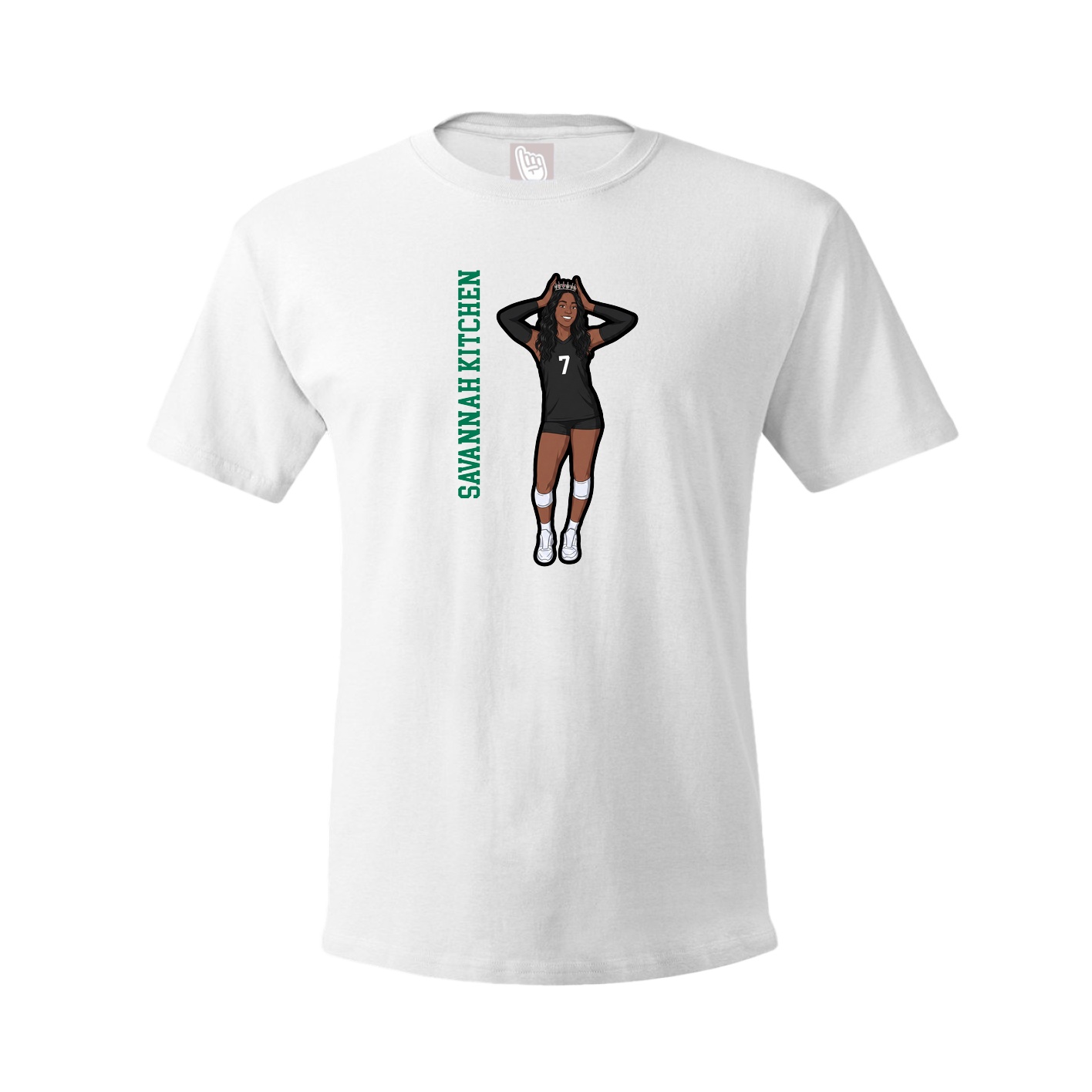 Youth Tee — Name Vertical in White