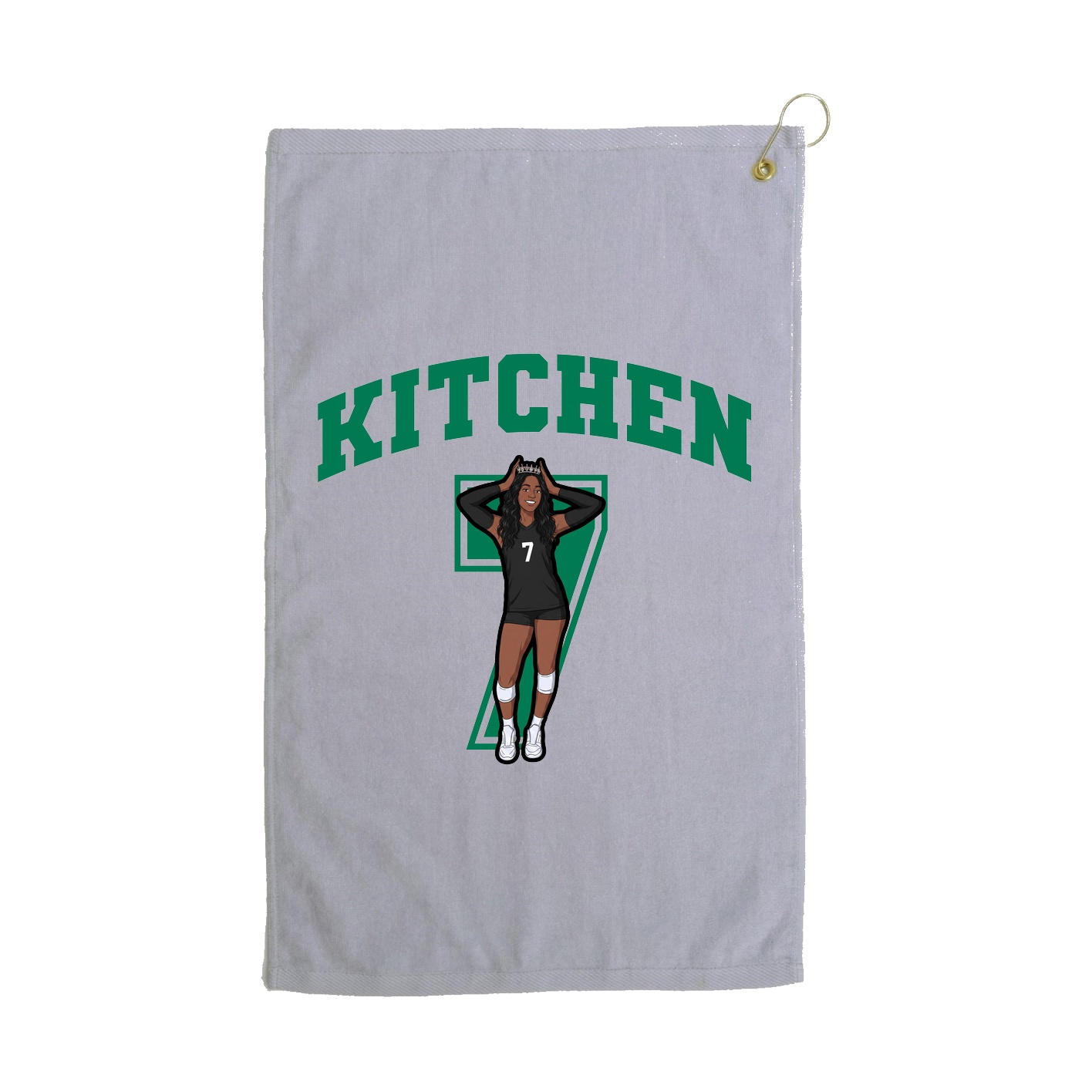 Golf Towel — Number in Grey