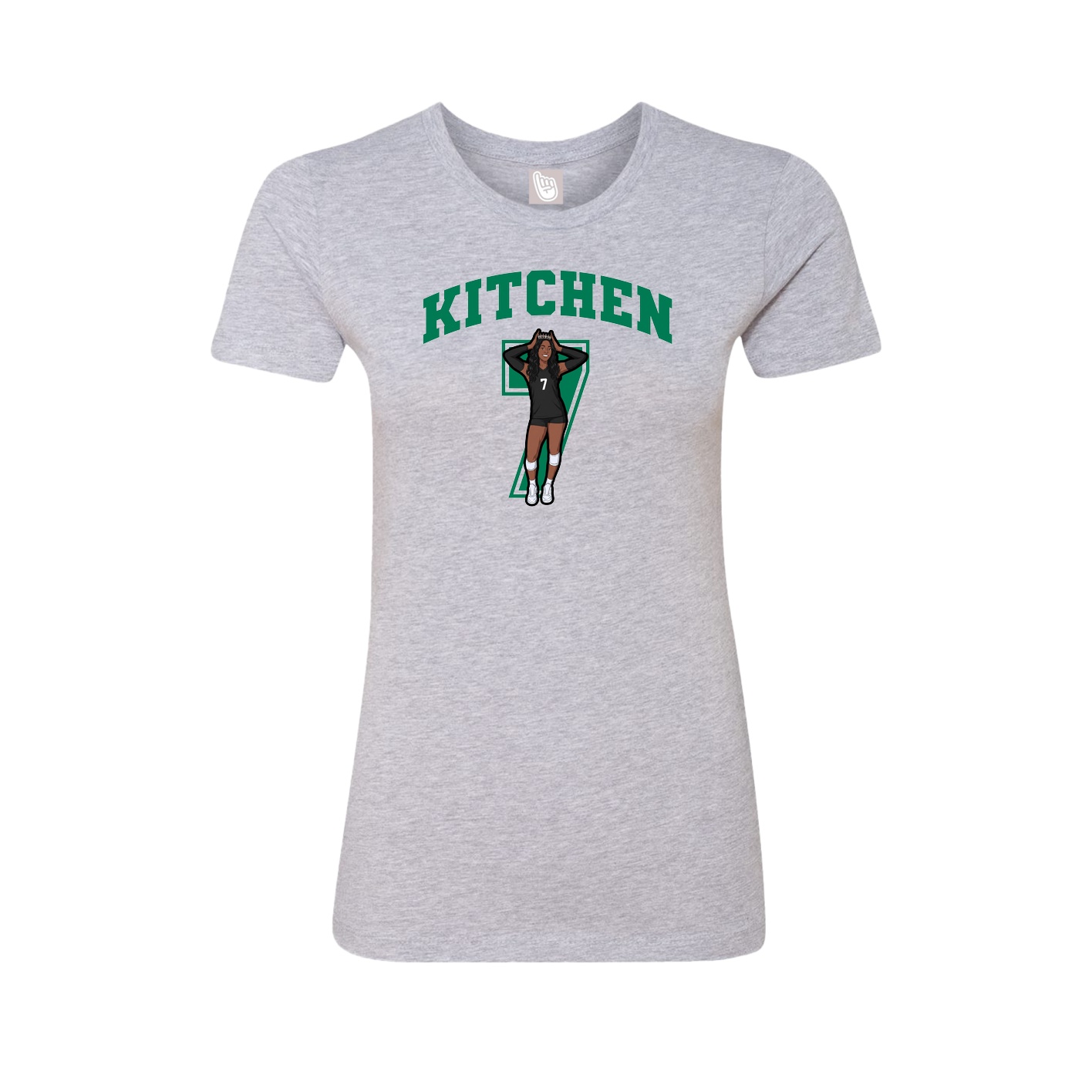 Fitted Women's Tee — Number in Grey