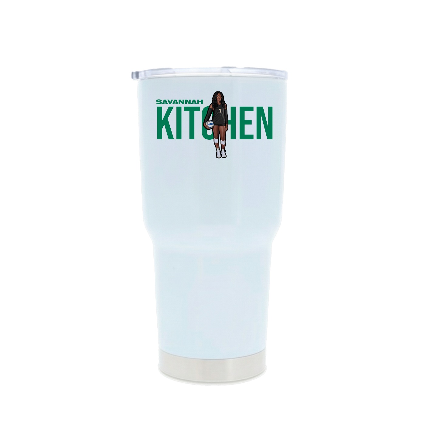 30oz Stainless Steel Tumbler — Player Name in White