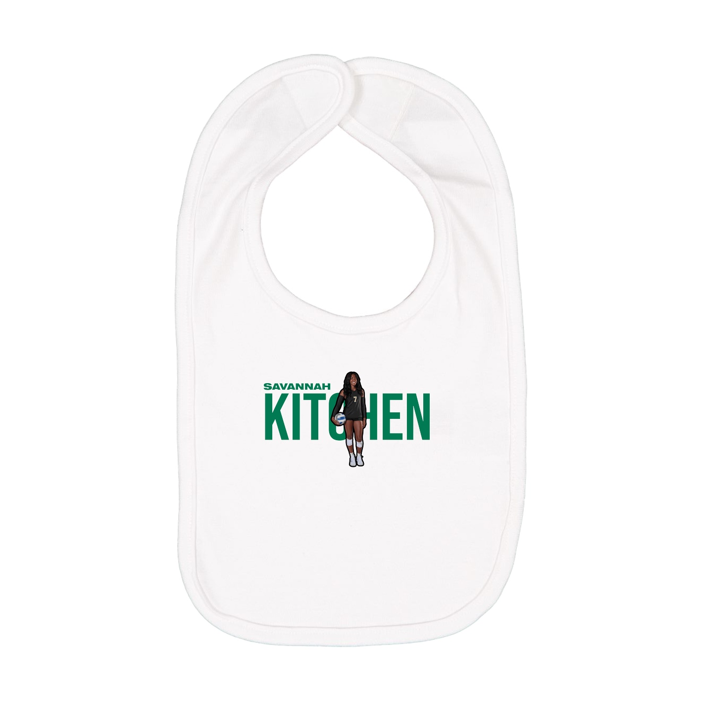 Infant Bib — Player Name in White