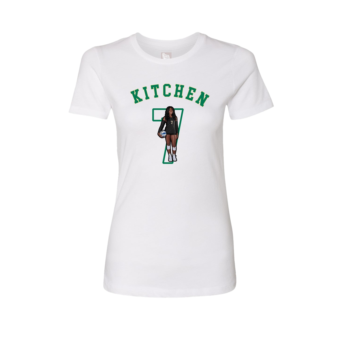Fitted Women's Tee — Shirsey Arch in White