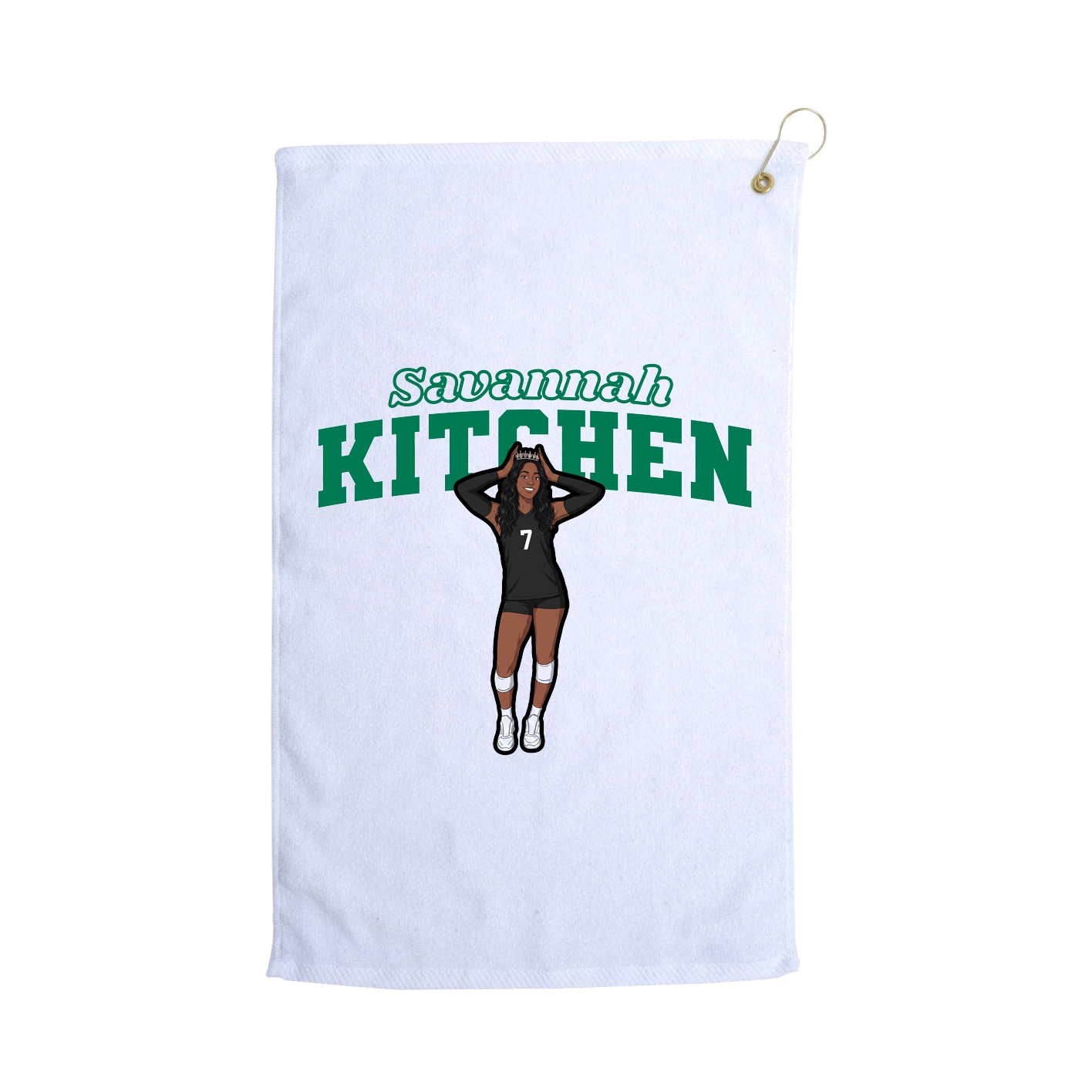 Golf Towel — Name Arch in White