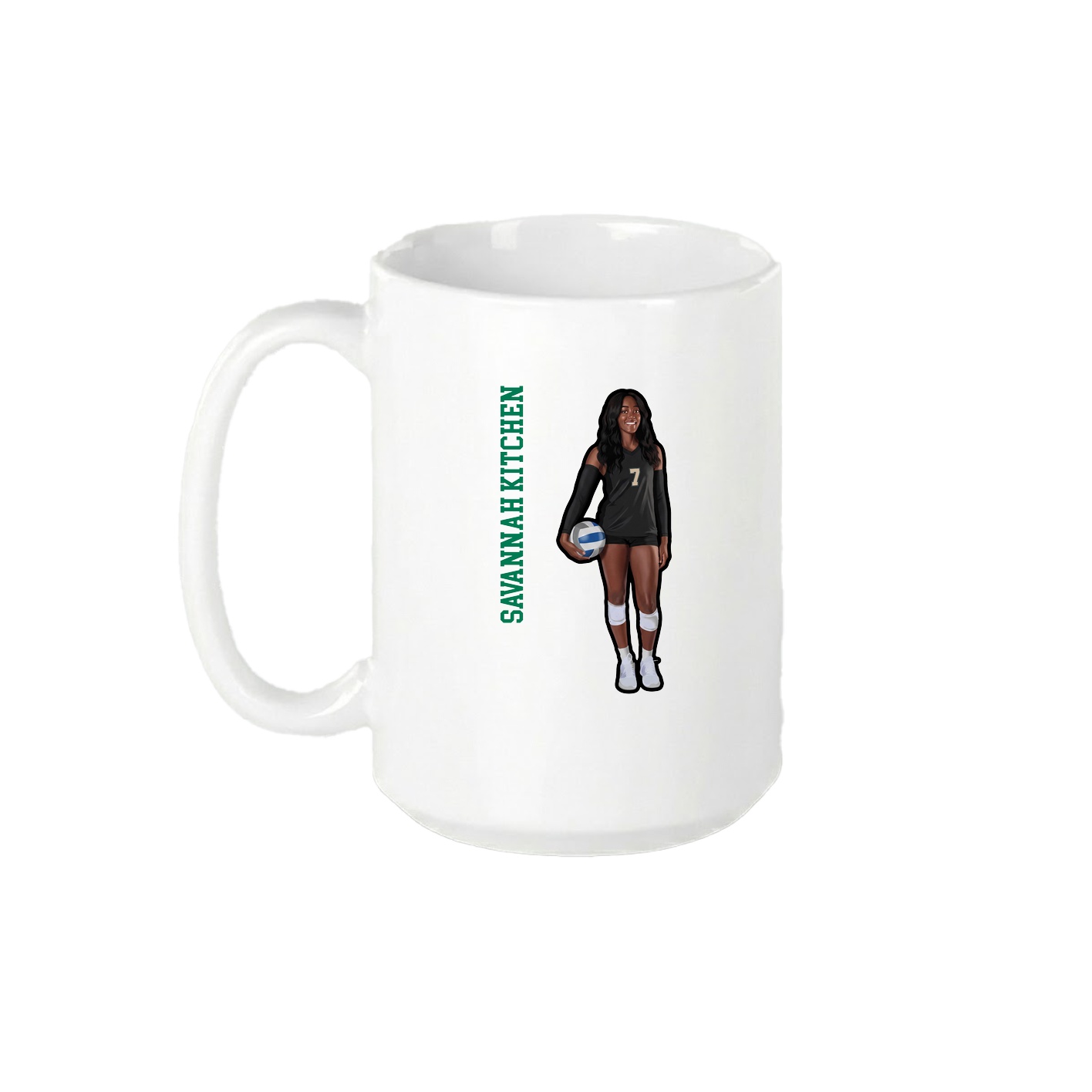 15oz Coffee Mug — Name Vertical in White