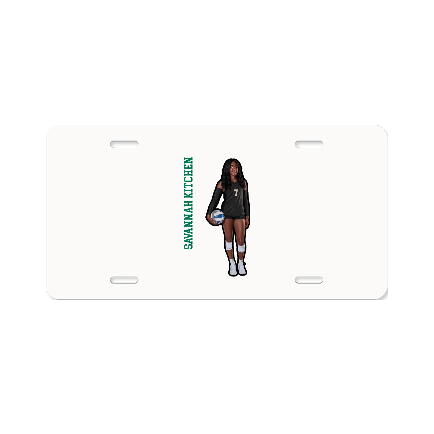 License Plate — Name Vertical in Classic