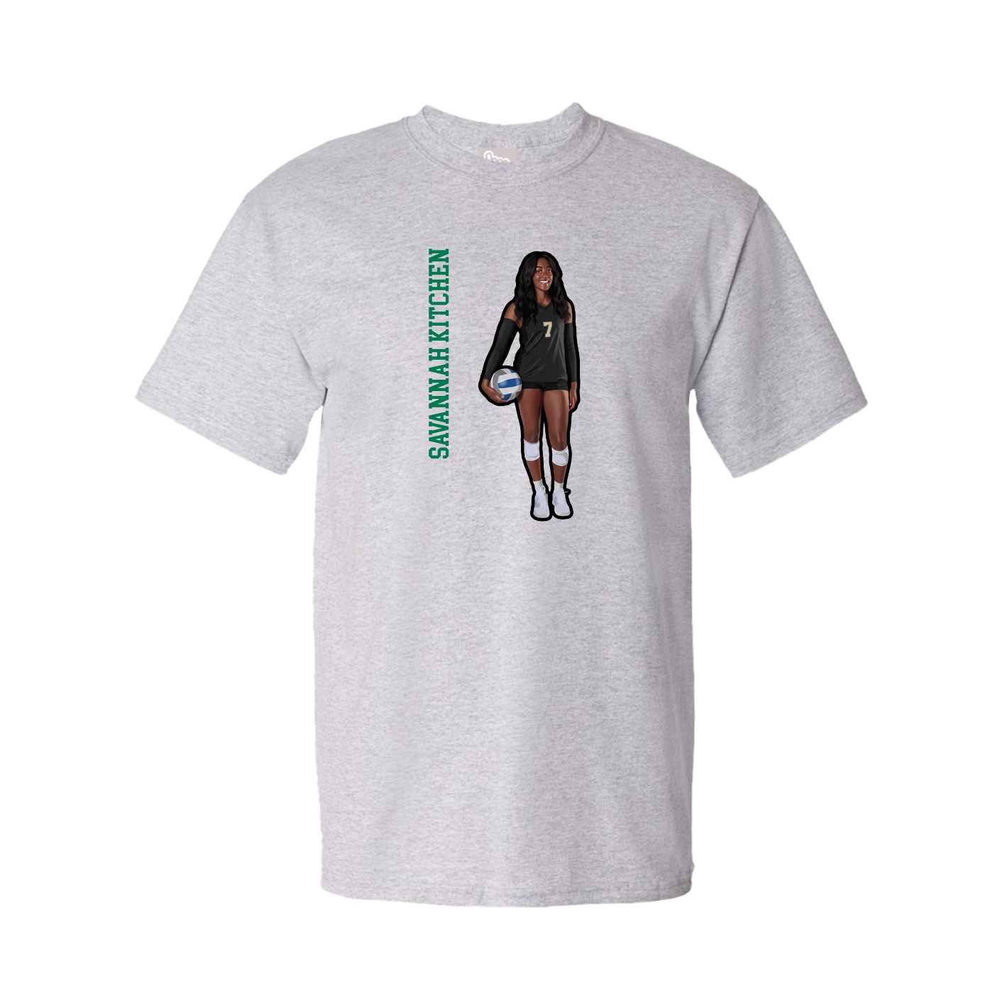 Tee — Name Vertical in Grey
